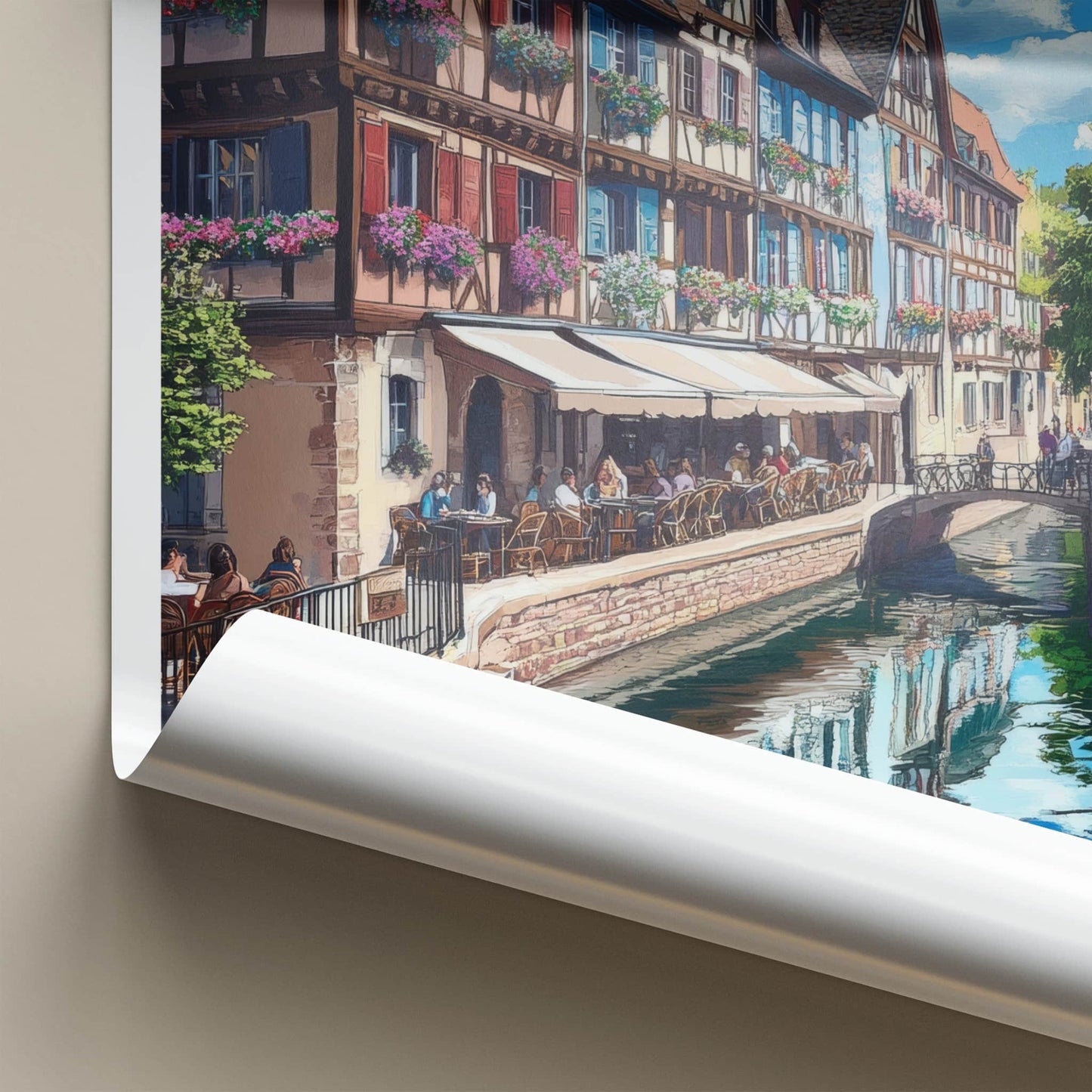 Strasbourg Poster - France Travel Art - Colorful Canal Houses Home Decor