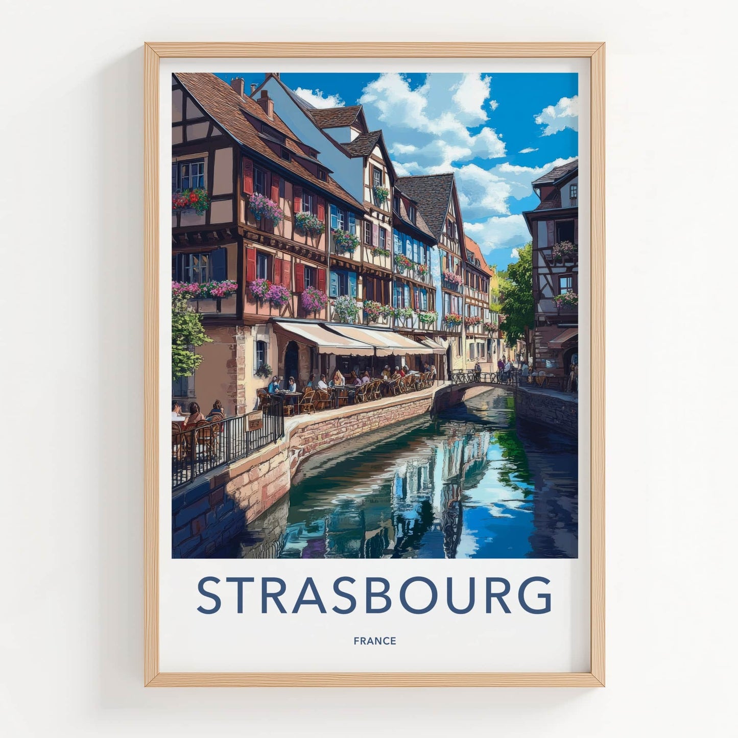 Strasbourg Poster - France Travel Art - Colorful Canal Houses Home Decor