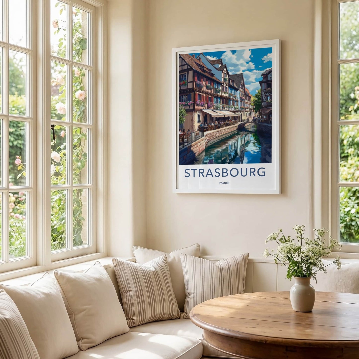 Strasbourg Poster - France Travel Art - Colorful Canal Houses Home Decor