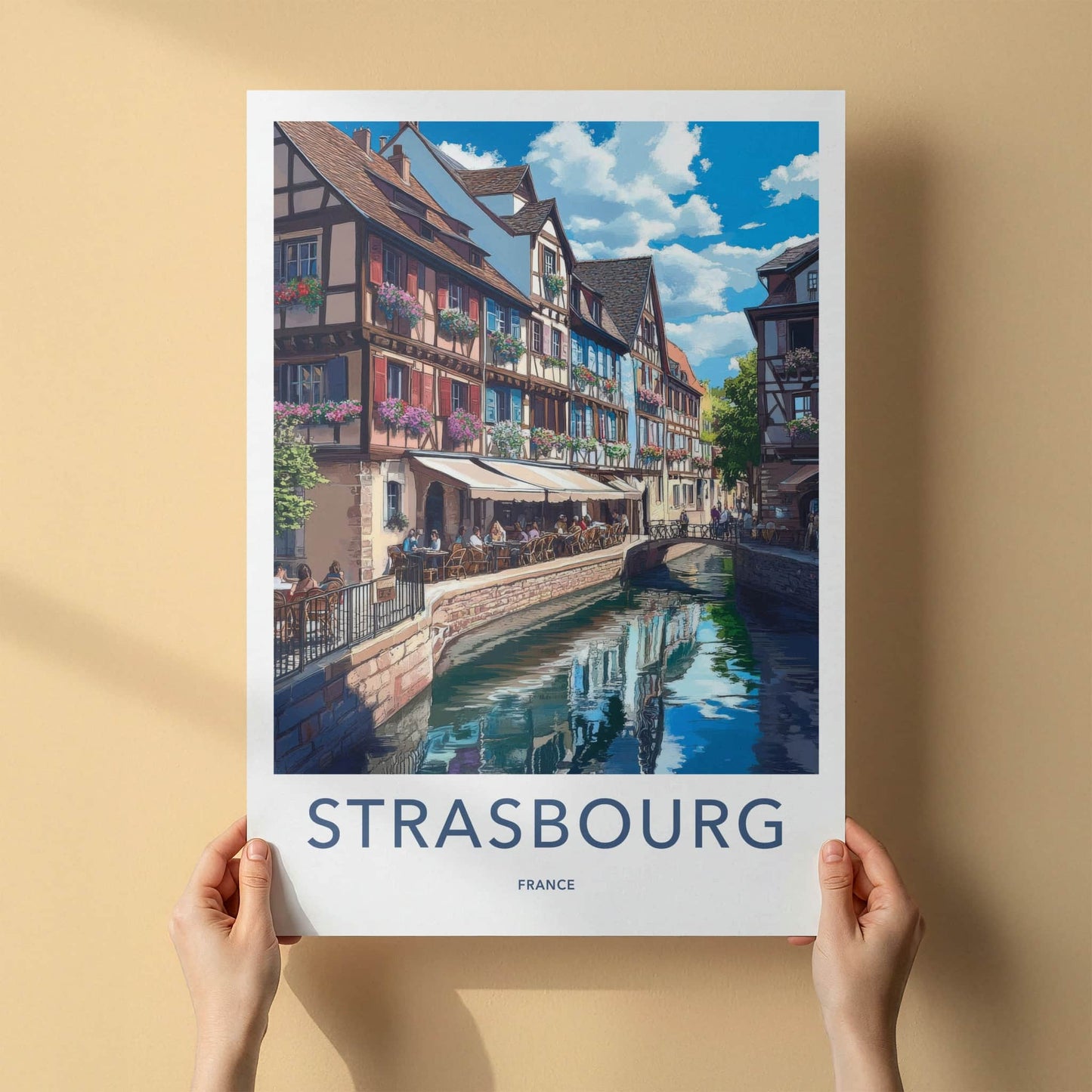 Strasbourg Poster - France Travel Art - Colorful Canal Houses Home Decor