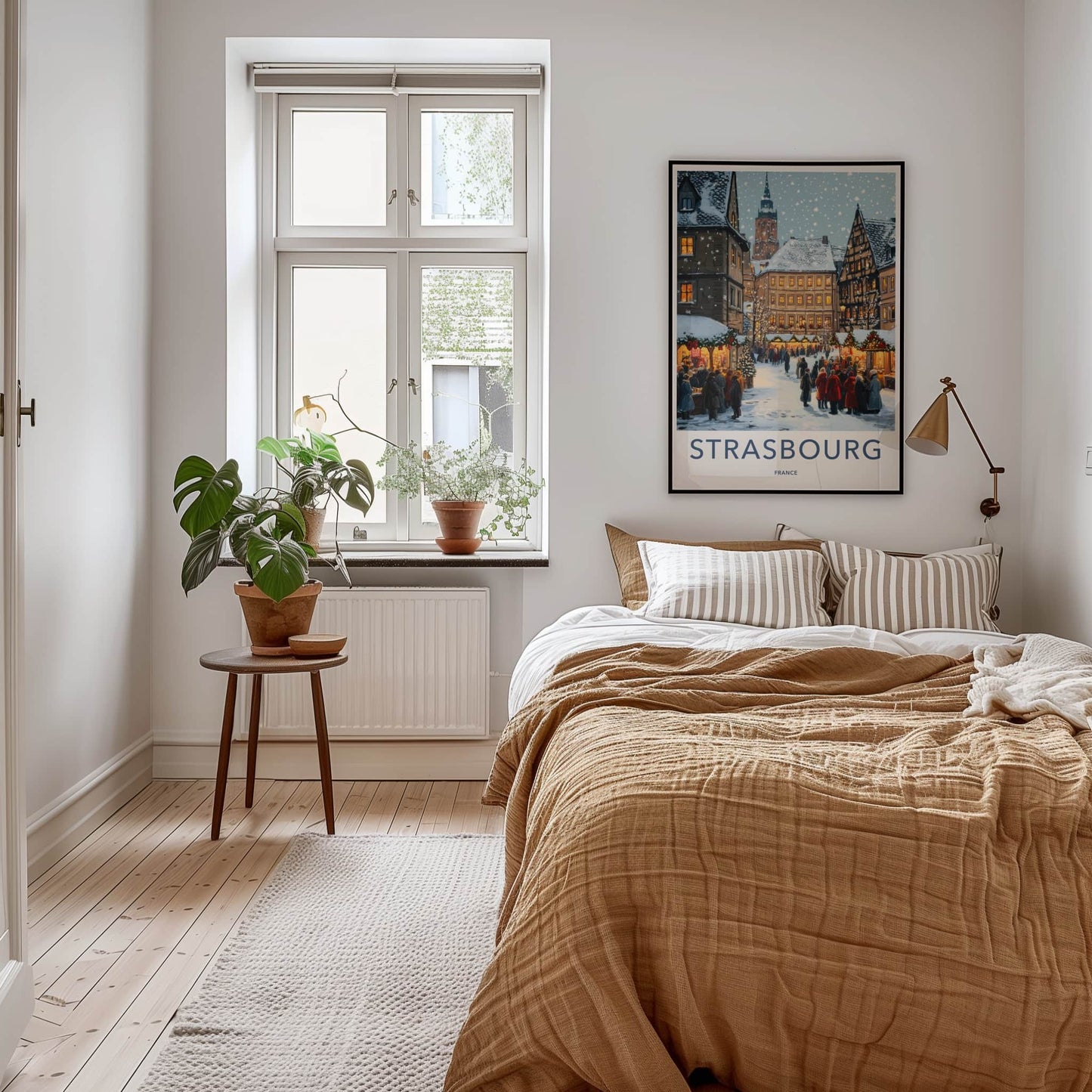 Strasbourg Poster - France Travel Art - Festive Street Market Home Decor