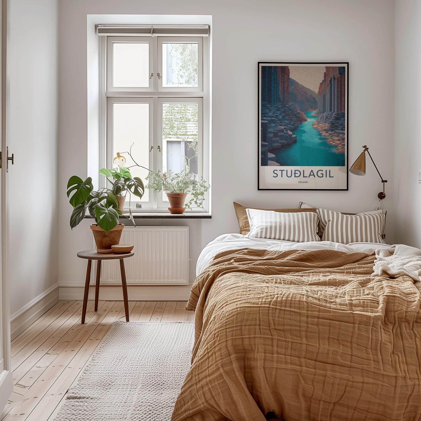 Studlagil Poster - Iceland Travel Art - Basalt Canyon River Home Decor