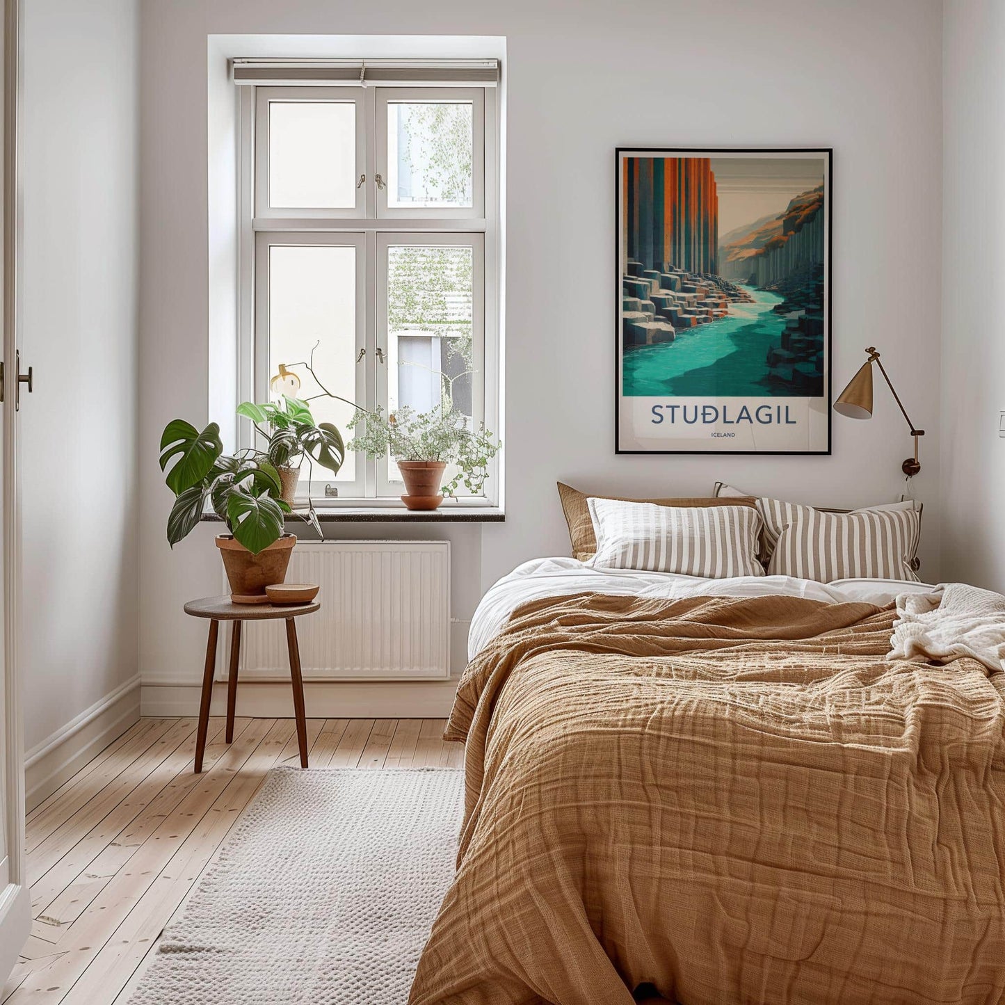 Studlagil Poster - Iceland Travel Art - Basalt Column Canyon Home Decor