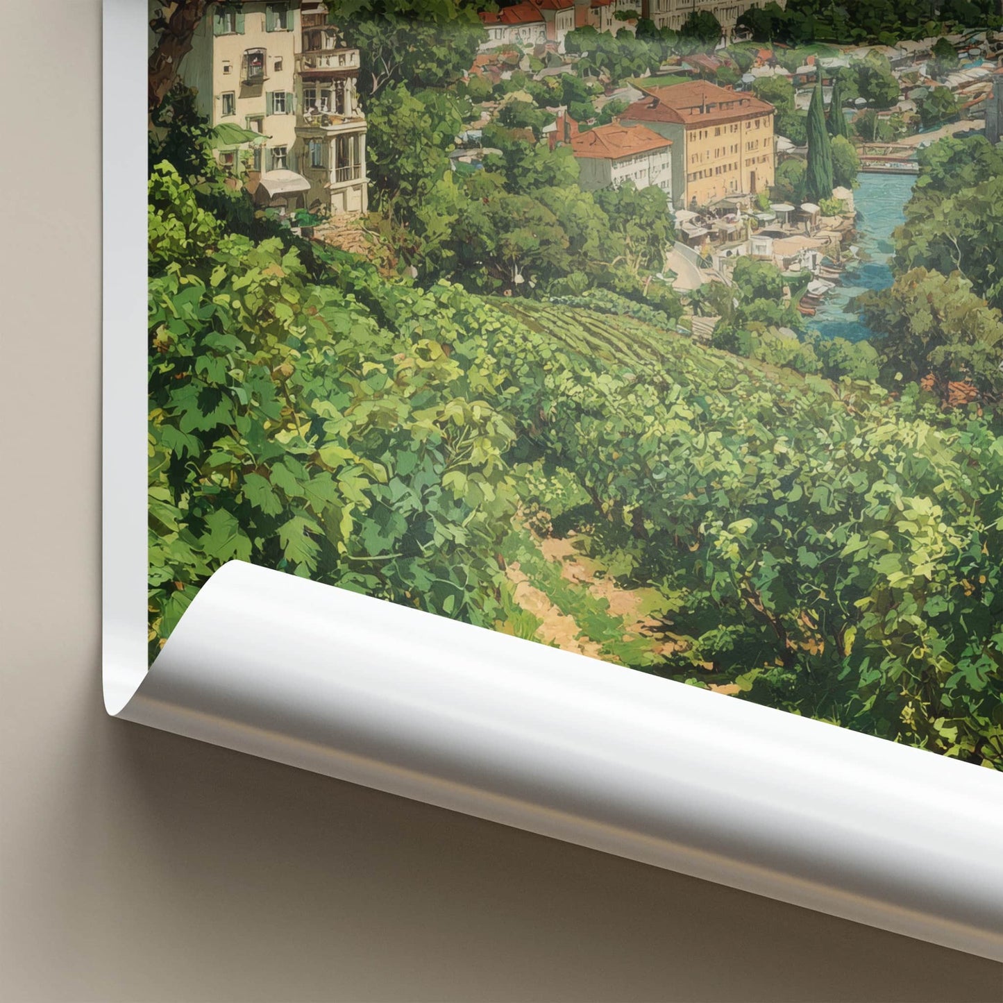Stuttgart Poster - Germany Travel Art - Hillside Vineyard City Home Decor