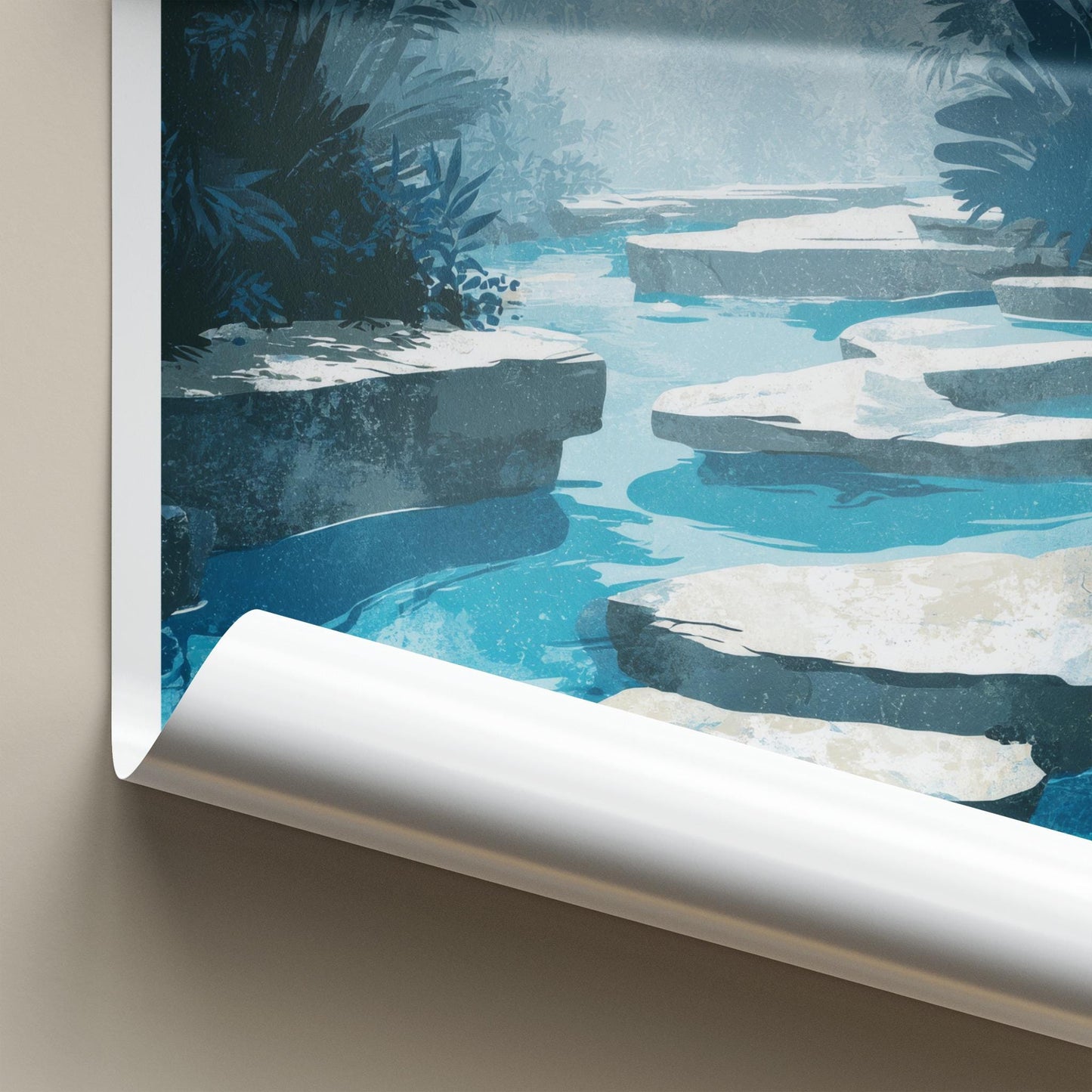 Sugba Lagoon Poster - Philippines Travel Art - Lush Aqua Pathway Home Decor