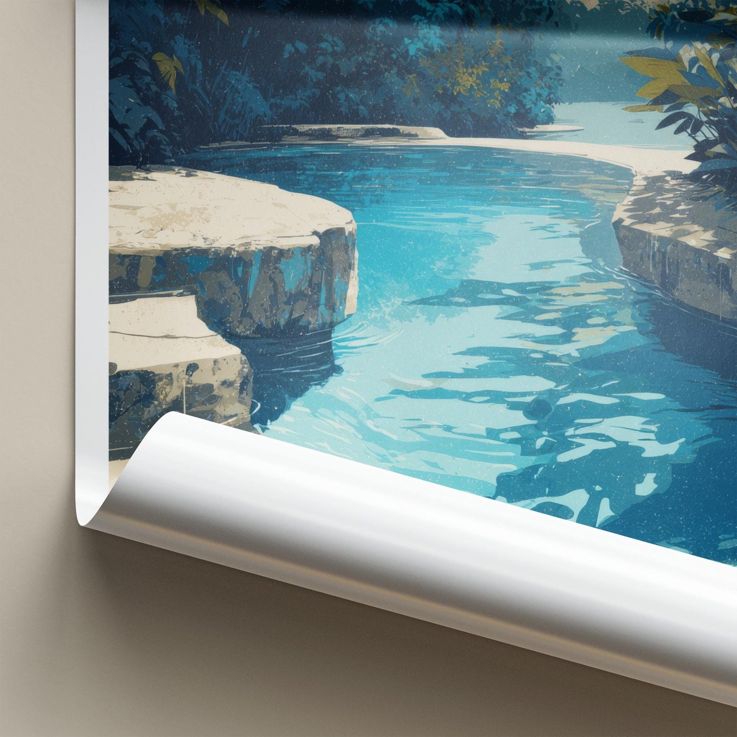 Sugba Lagoon Poster - Philippines Travel Art - Tropical Blue Lagoon Home Decor