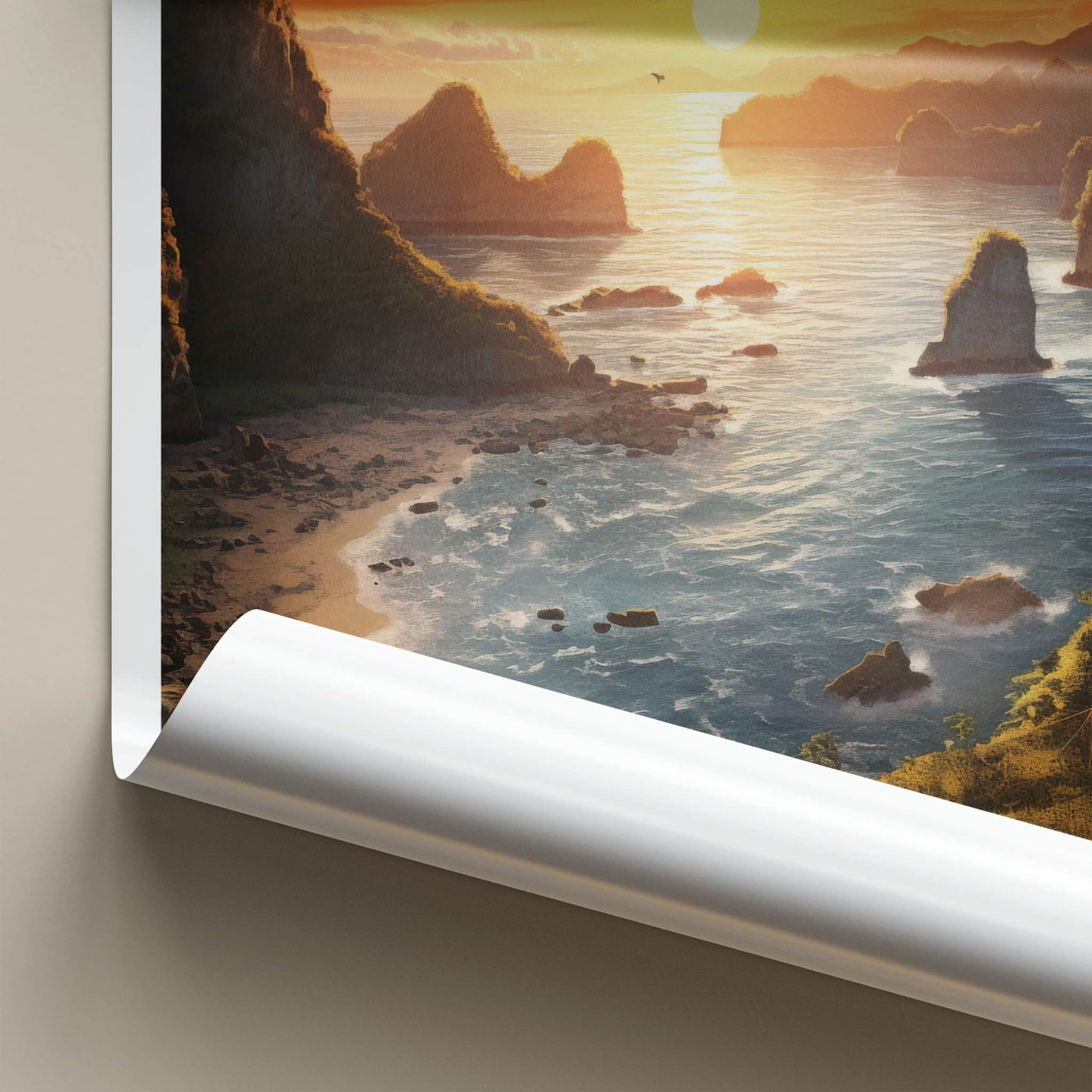 Sumba Poster - Indonesia Travel Art - Rocky Island Sunset Home Decor