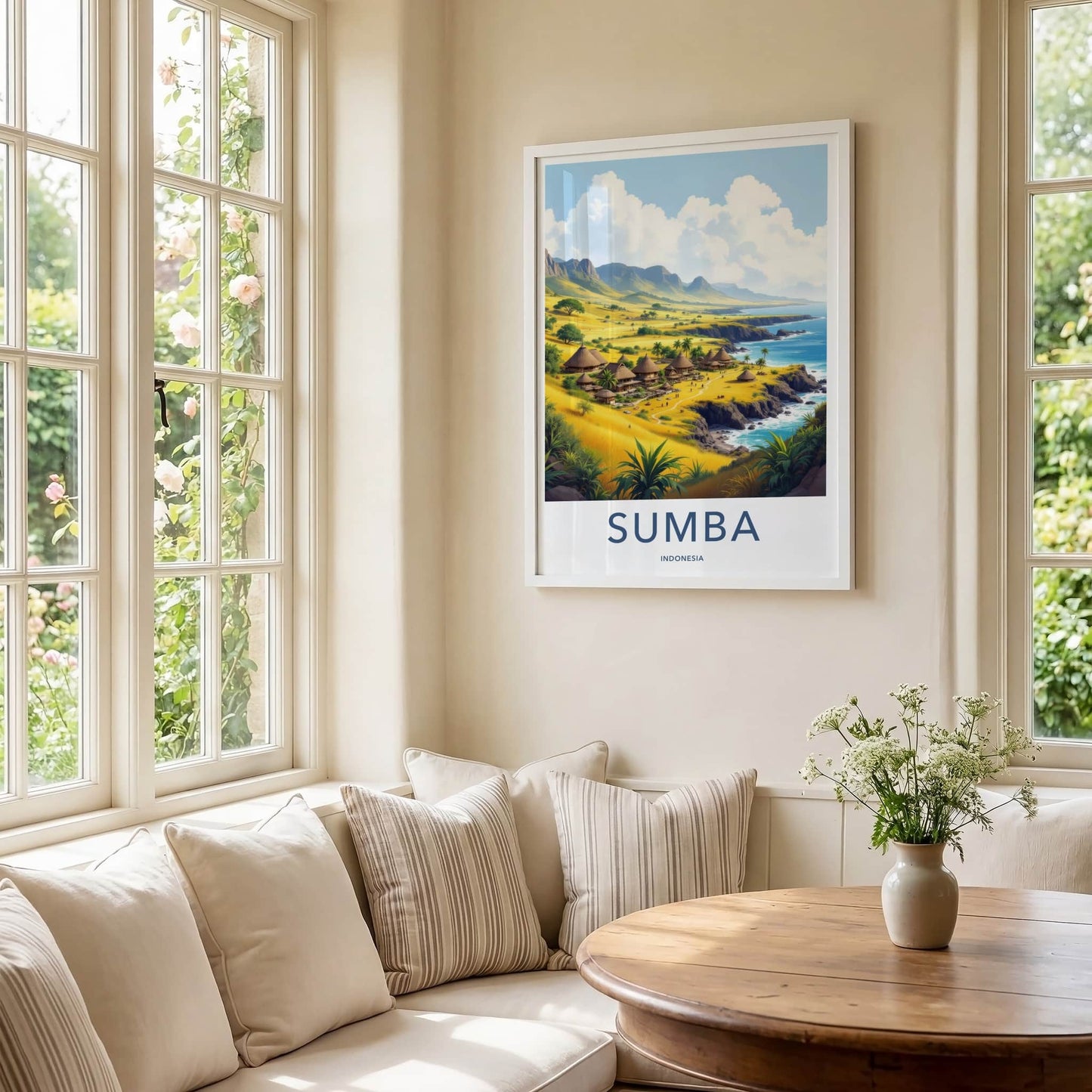 Sumba Poster - Indonesia Travel Art - Tropical Island Village Home Decor
