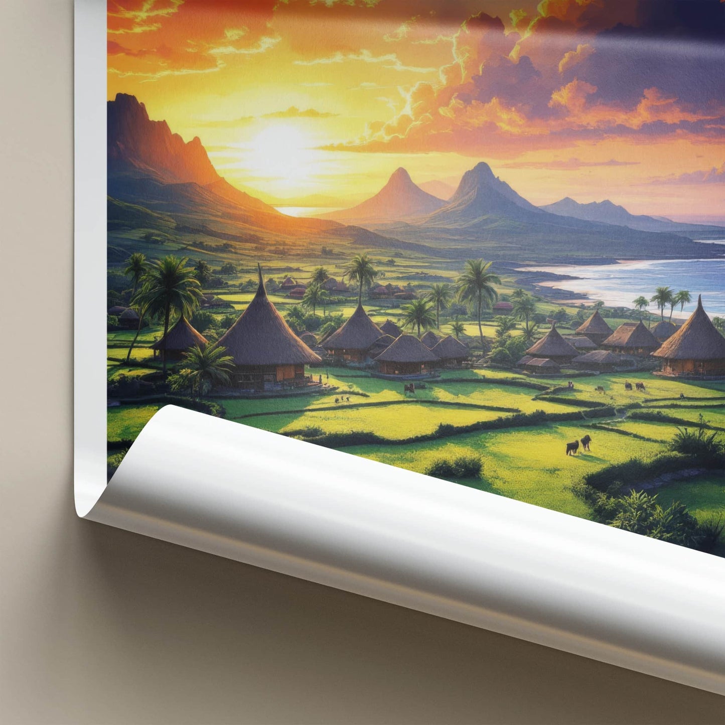 Sumba Poster - Indonesia Travel Art - Vibrant Tropical Sunset Home Decor