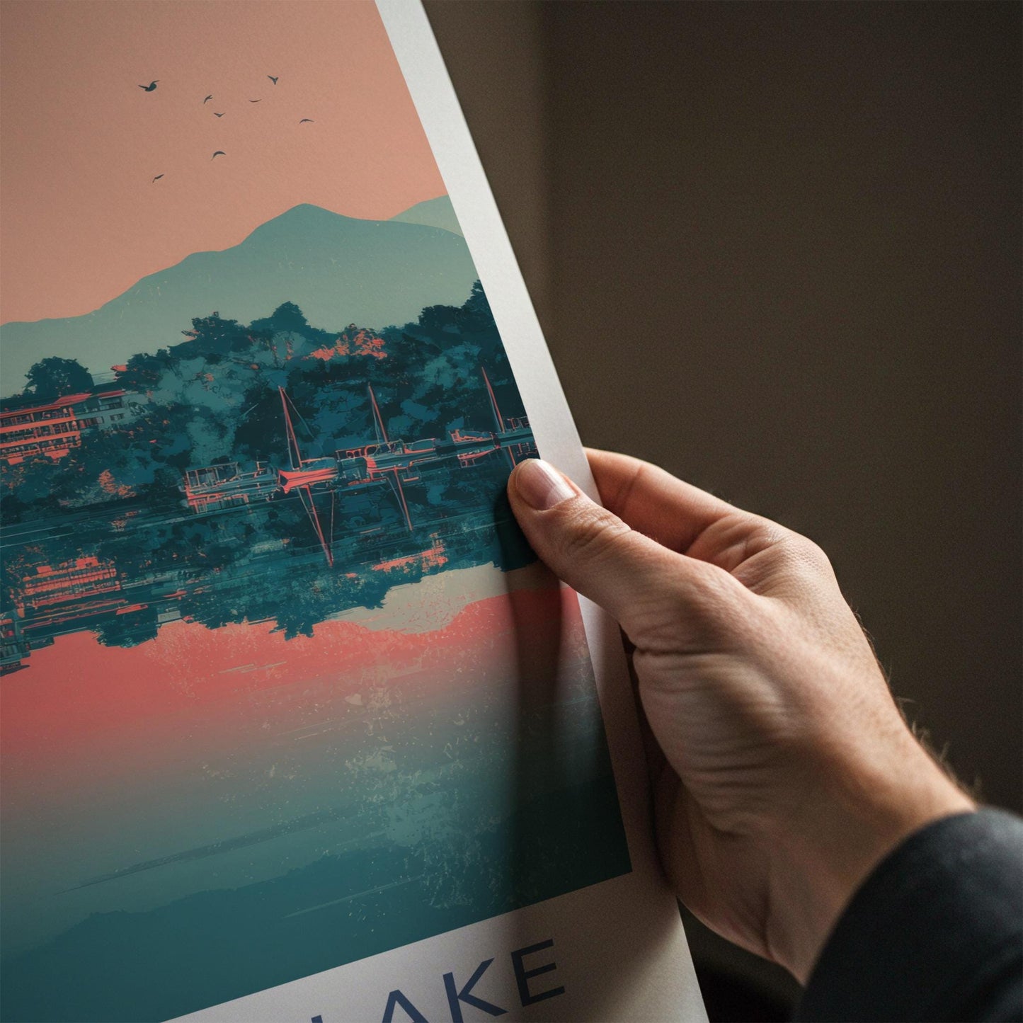 Sun Moon Lake Poster - Taiwan Travel Art - Serene Water Reflections Home Decor