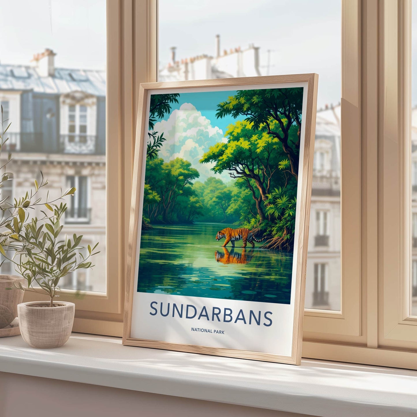Sundarbans National Park Poster - India Travel Art - West Bengal Tiger Home Decor