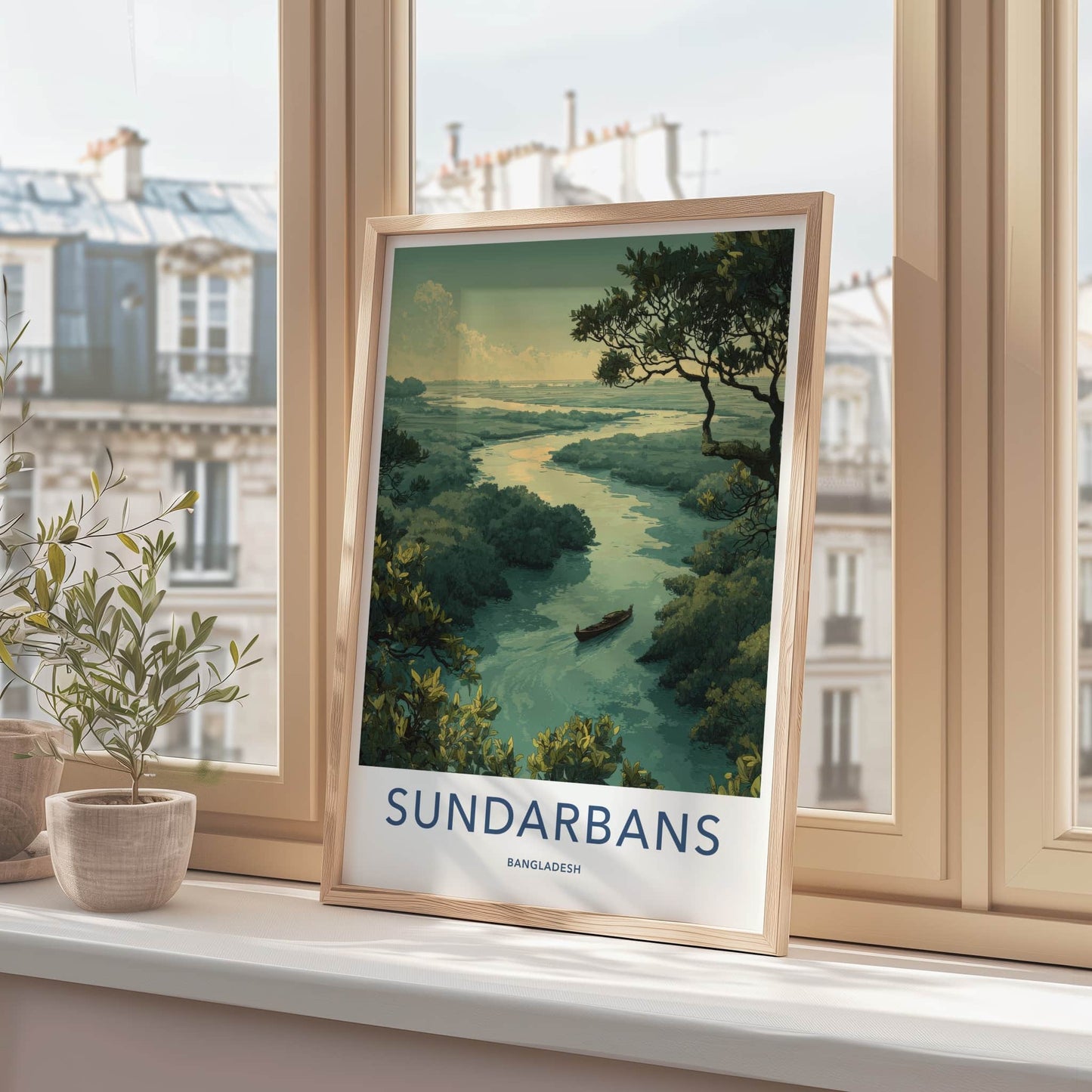 Sundarbans Poster - Bangladesh Travel Art - River Boat Mangrove Gallery Art