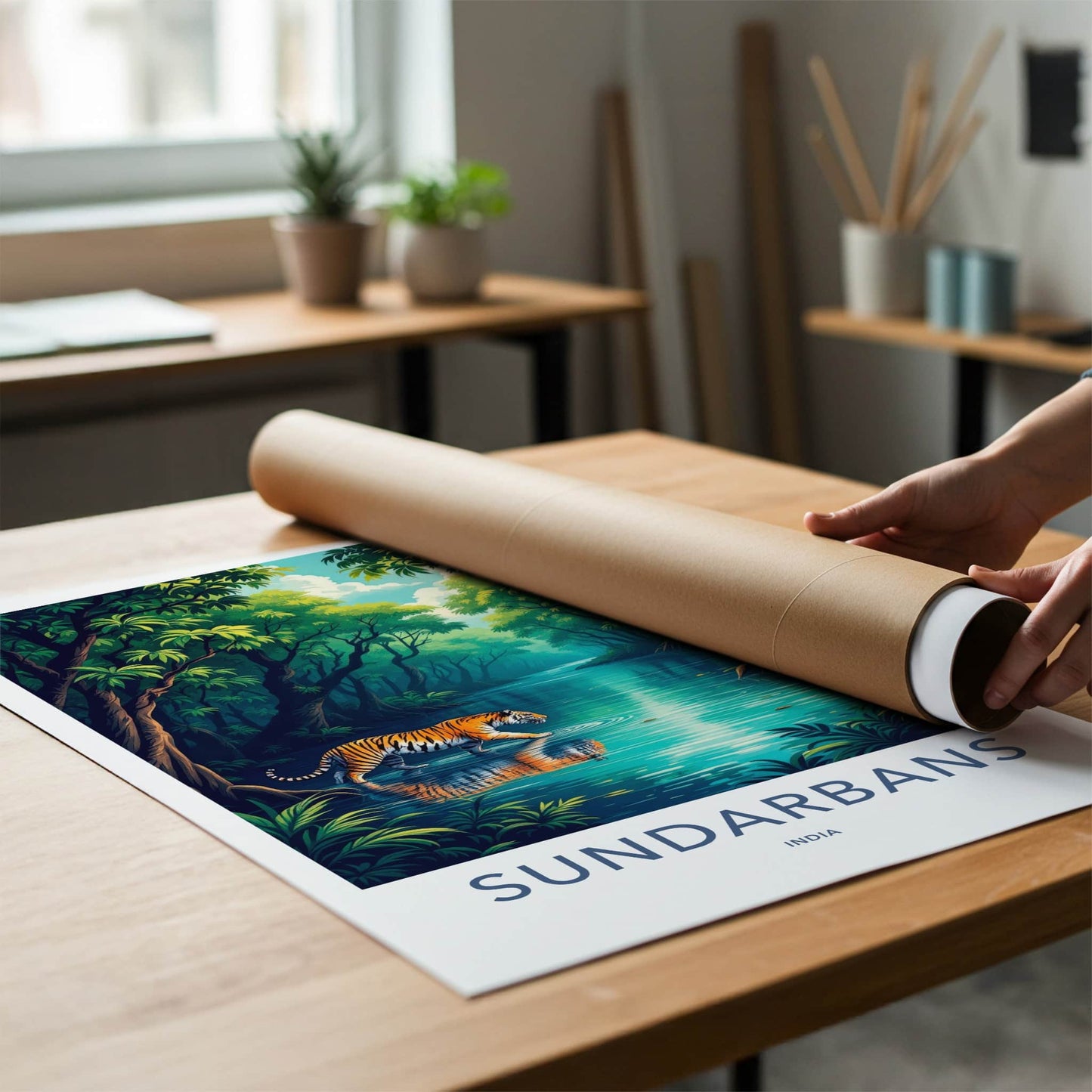 Sundarbans Poster - India Travel Art - West Bengal Tiger Asia Decor