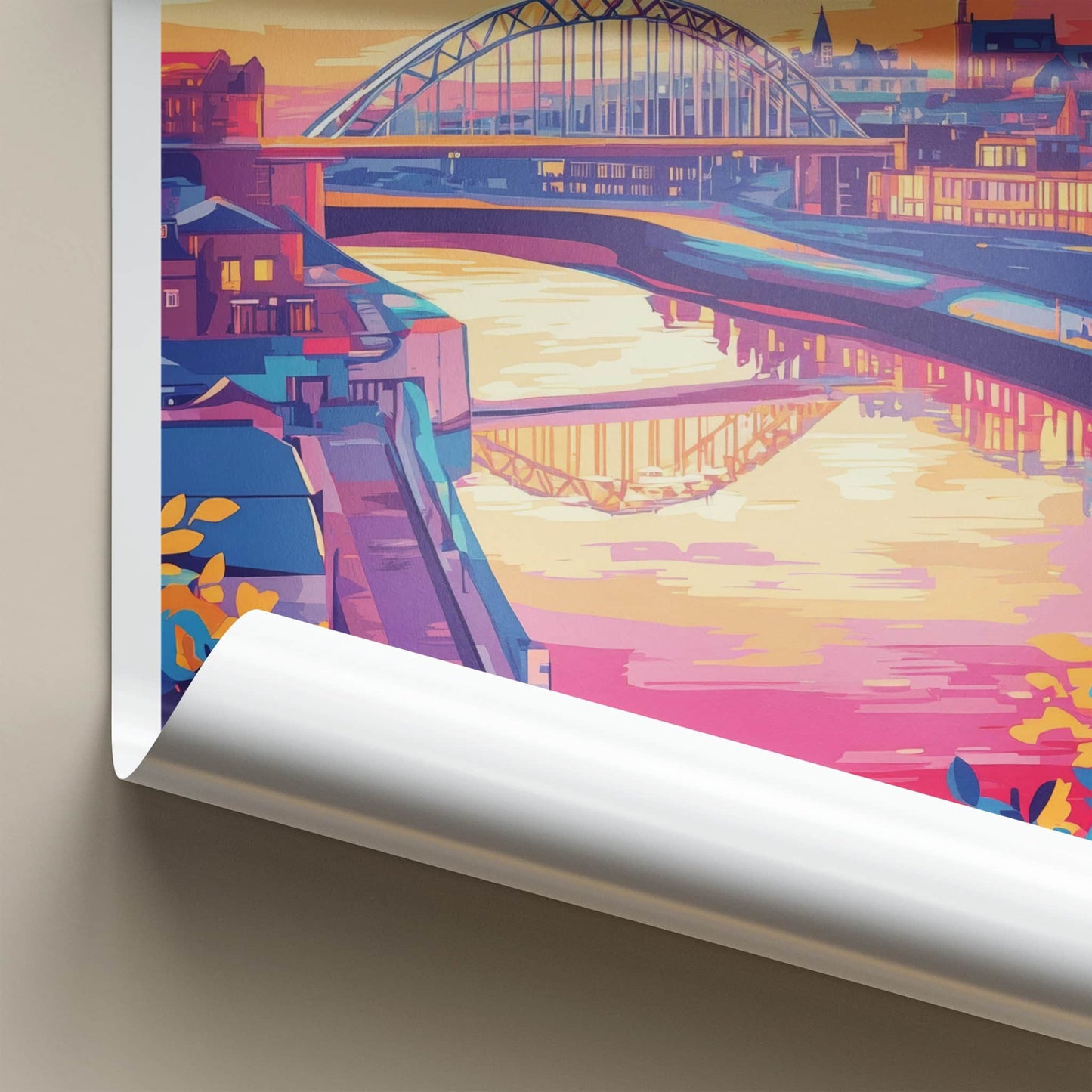 Sunderland Poster - England Travel Art - Vibrant Cityscape River Home Decor