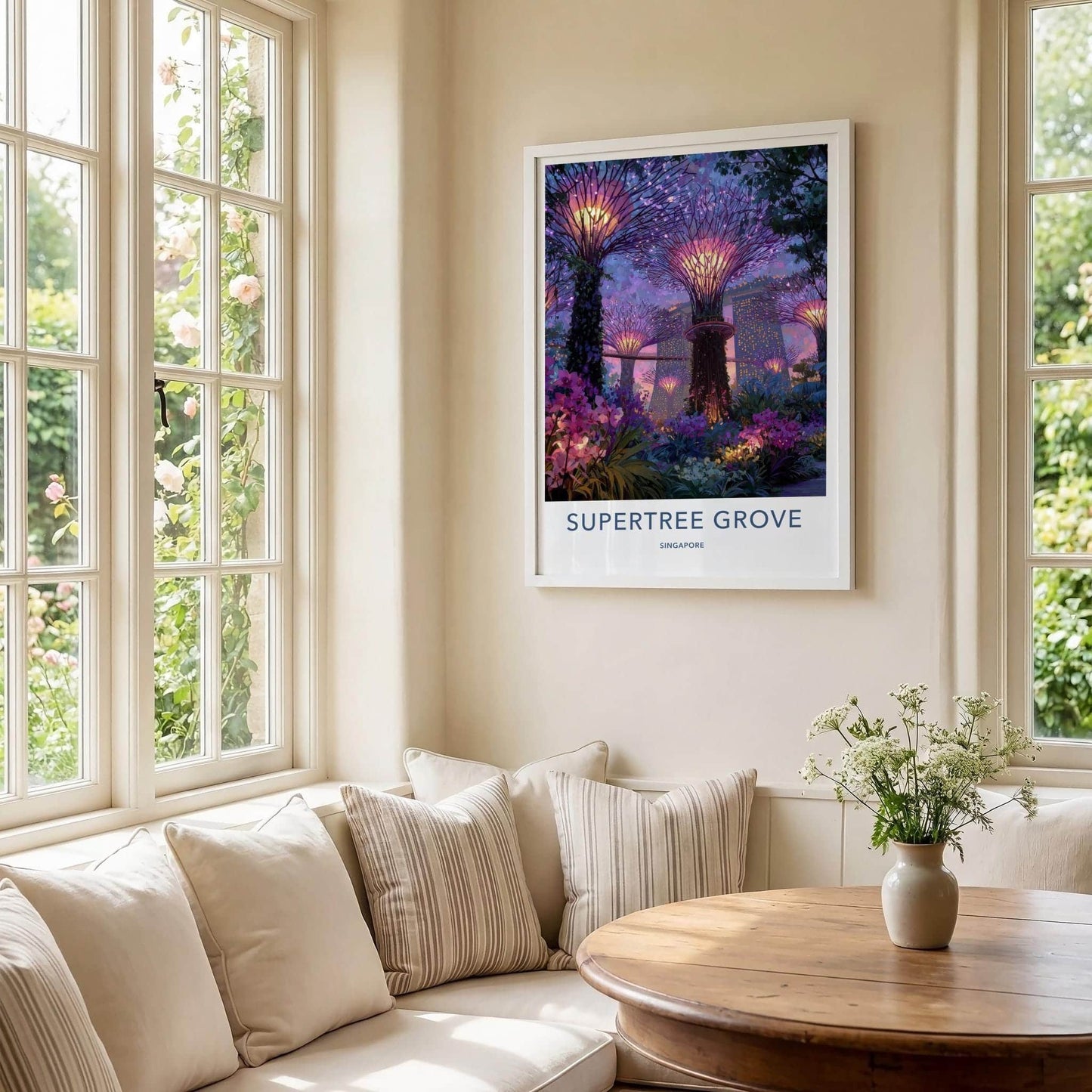 Supertree Grove Poster - Singapore Art Print - Vibrant Supertrees Night Home Decor