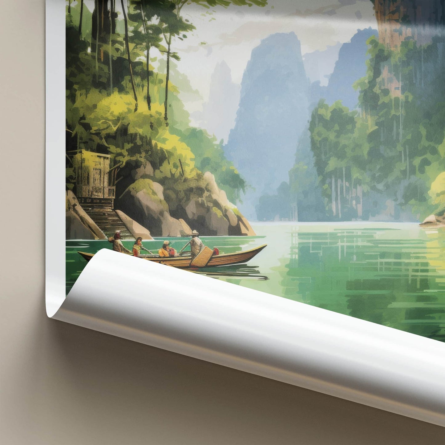 Surat Thani Poster - Thailand Travel Art - Limestone Karst Scenery Home Decor