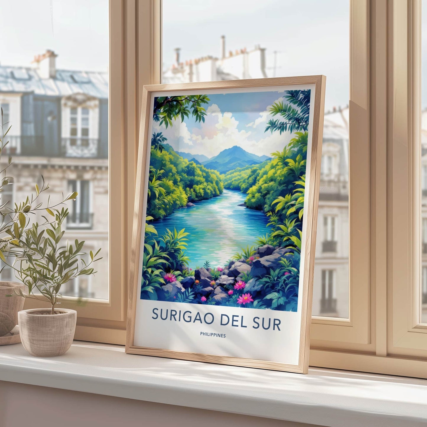 SURIGAO DEL SUR Poster - PHILIPPINES Travel Art - Lush River Mountains Home Decor