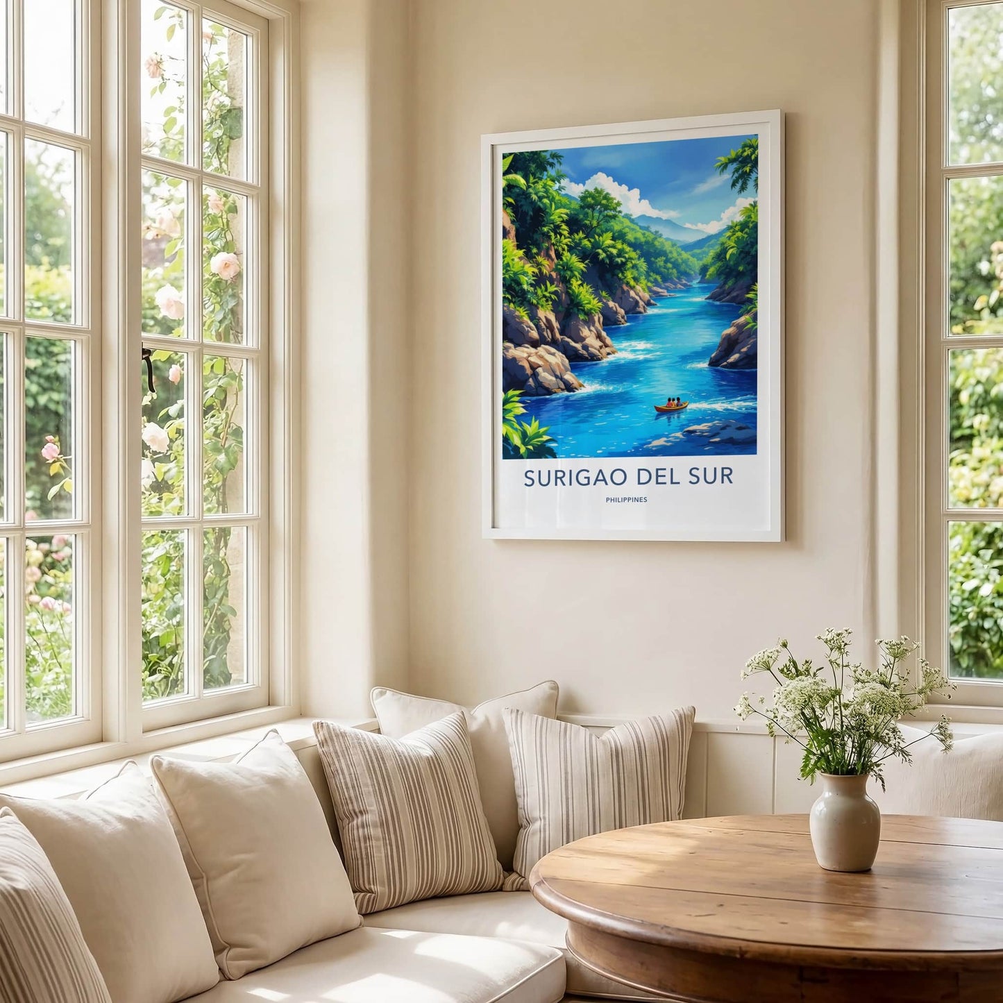 Surigao Del Sur Poster - Philippines Travel Print - Lush River Valley Wall Decor