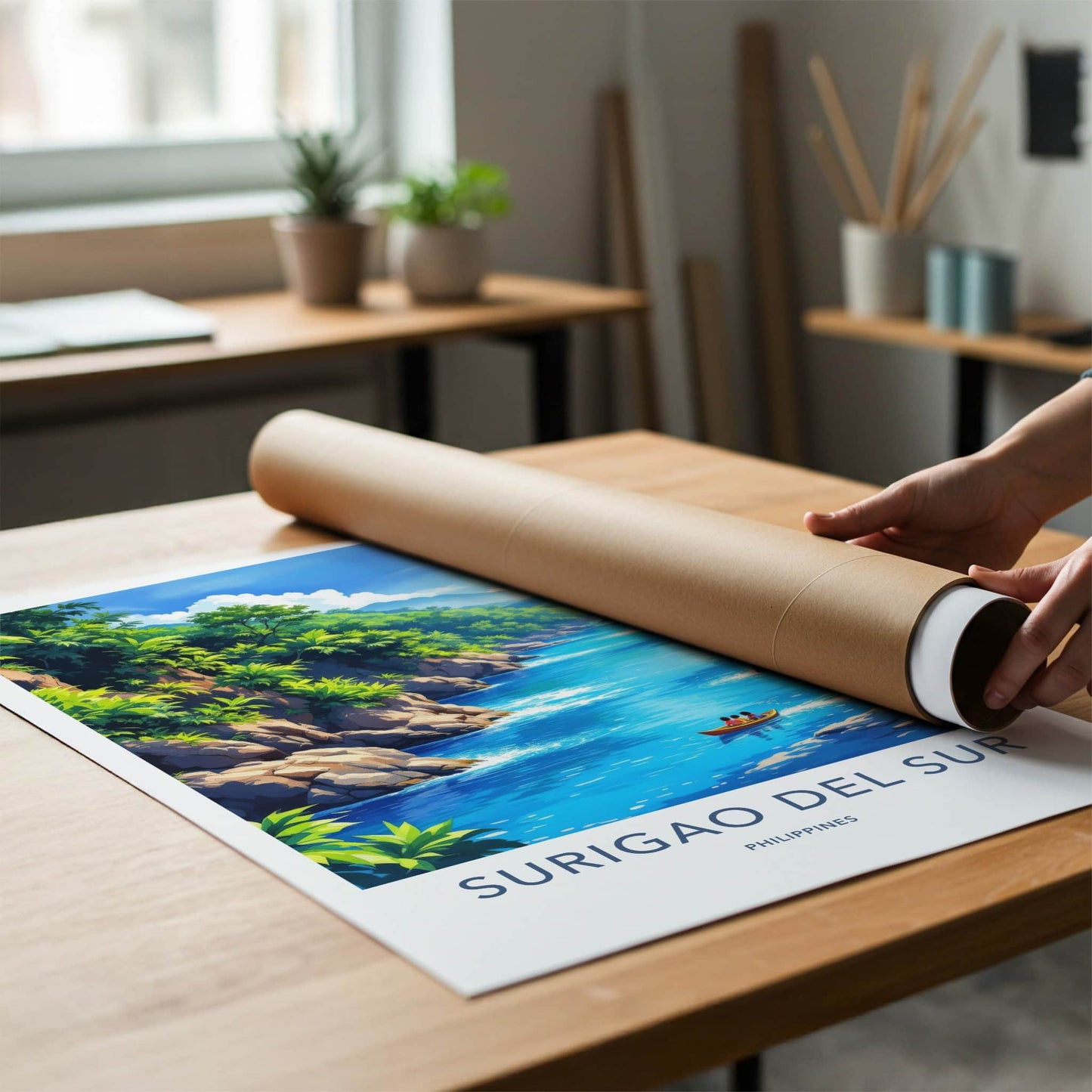Surigao Del Sur Poster - Philippines Travel Print - Lush River Valley Wall Decor