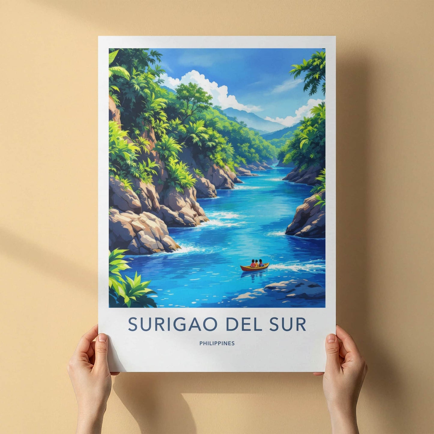 Surigao Del Sur Poster - Philippines Travel Print - Lush River Valley Wall Decor