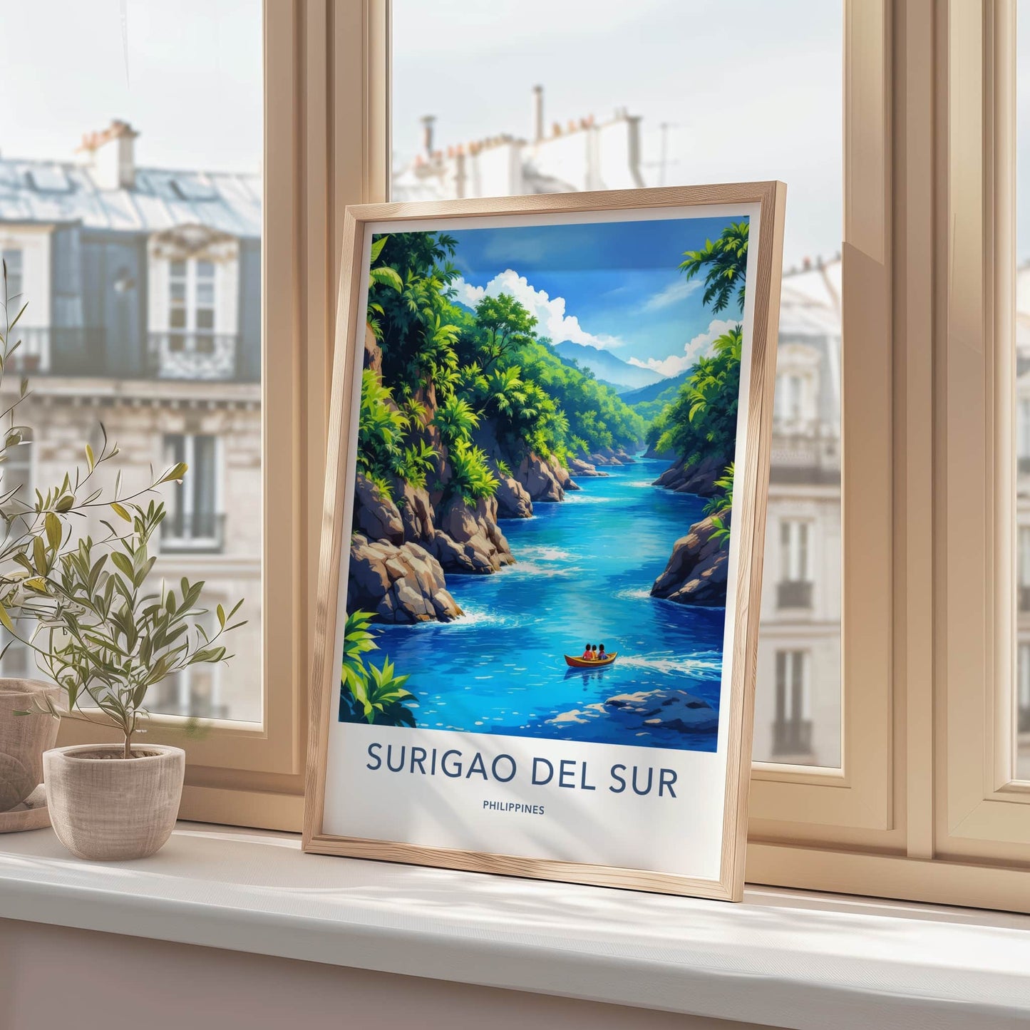 Surigao Del Sur Poster - Philippines Travel Print - Lush River Valley Wall Decor