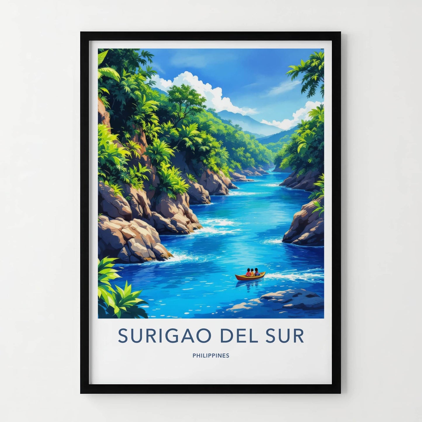 Surigao Del Sur Poster - Philippines Travel Print - Lush River Valley Wall Decor
