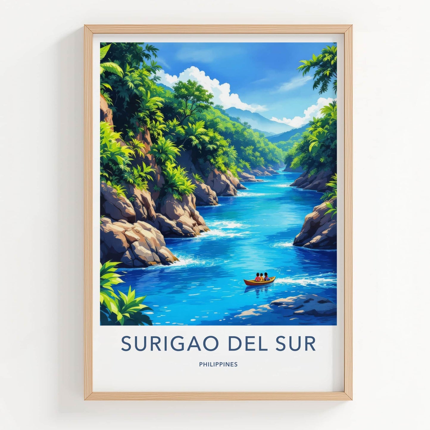 Surigao Del Sur Poster - Philippines Travel Print - Lush River Valley Wall Decor