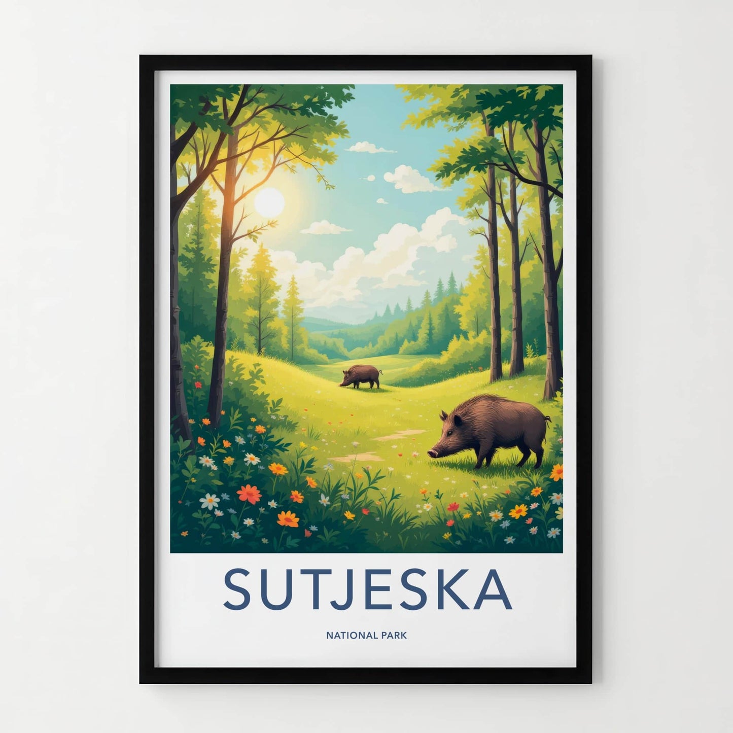 Sutjeska National Park Poster - Bosnia And Herzegovina Wall Art - Sunny Forest Boars Home Decor