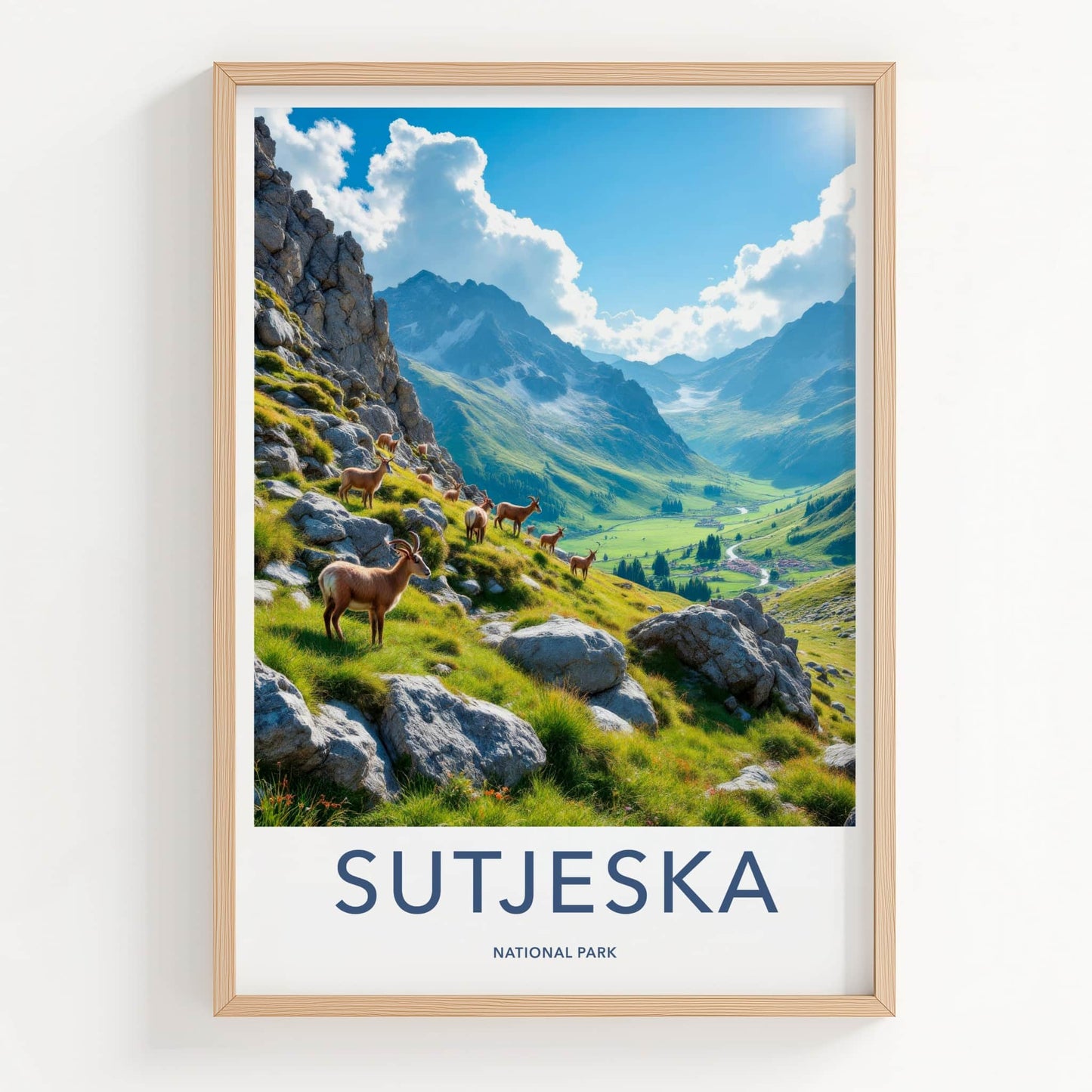 Sutjeska Poster - Bosnia and Herzegovina Fine Art - Mountain Goats Grazing Gift