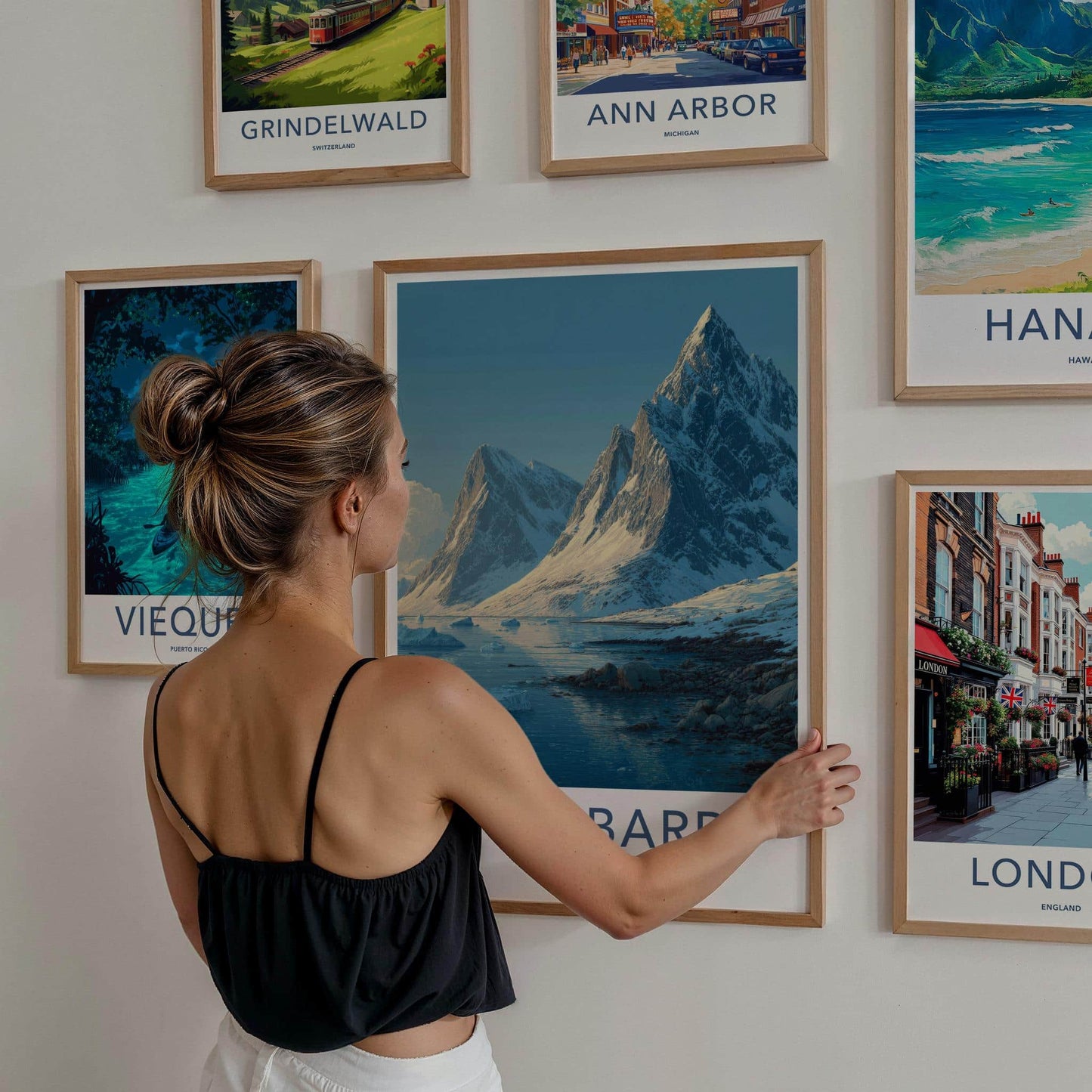 Svalbard Poster - Norway Travel Art - Frozen Mountain Coast Home Decor