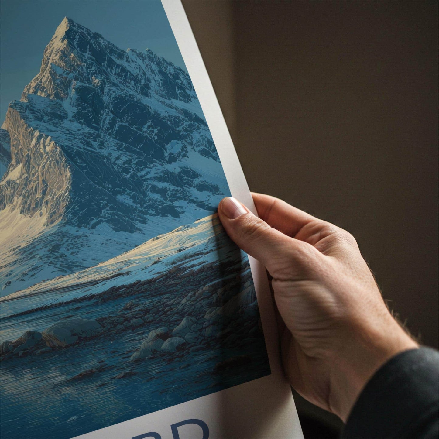 Svalbard Poster - Norway Travel Art - Frozen Mountain Coast Home Decor