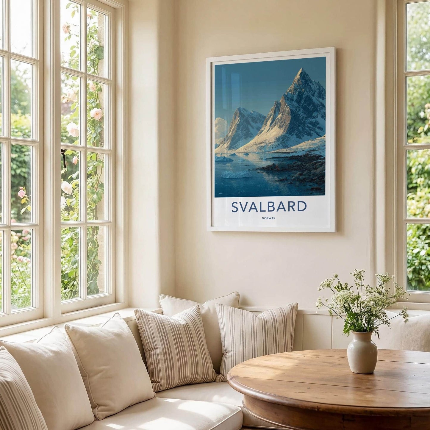 Svalbard Poster - Norway Travel Art - Frozen Mountain Coast Home Decor