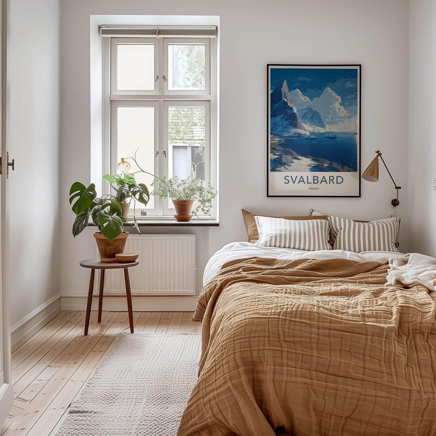 Svalbard Poster - Norway Travel Art - Snowy Mountain Ocean Home Decor
