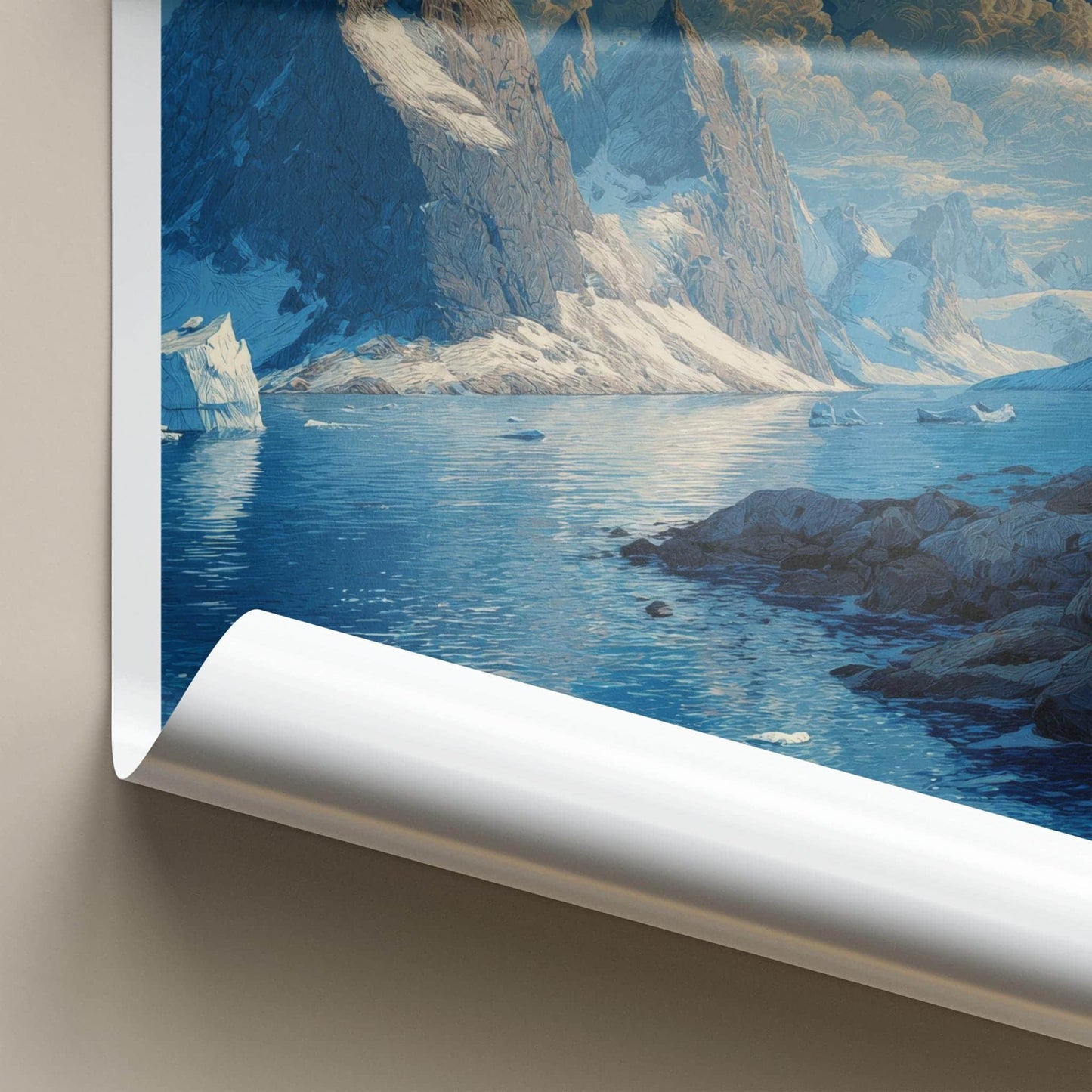 Svalbard Poster - Norway Wall Art - Icy Mountain Seascape Home Decor