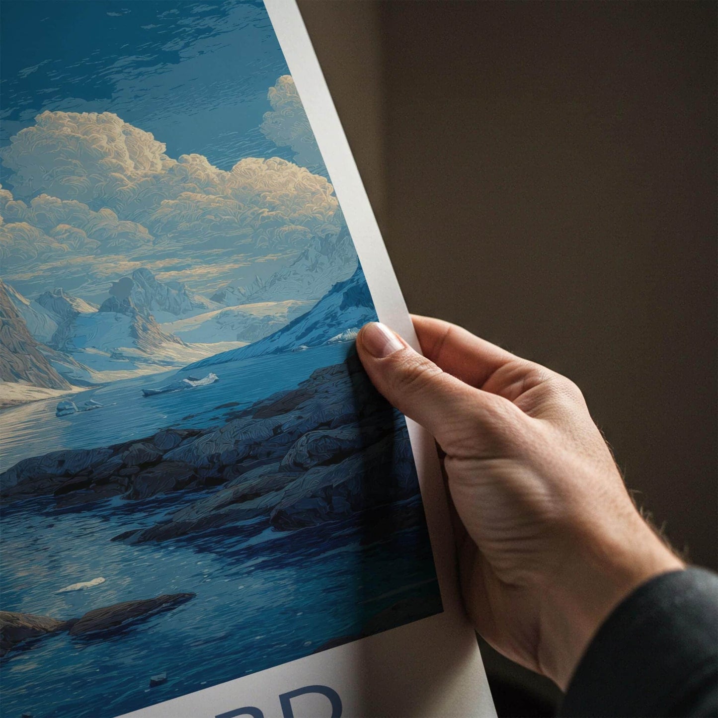 Svalbard Poster - Norway Wall Art - Icy Mountain Seascape Home Decor