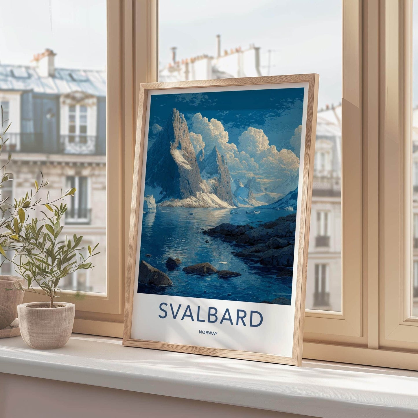 Svalbard Poster - Norway Wall Art - Icy Mountain Seascape Home Decor