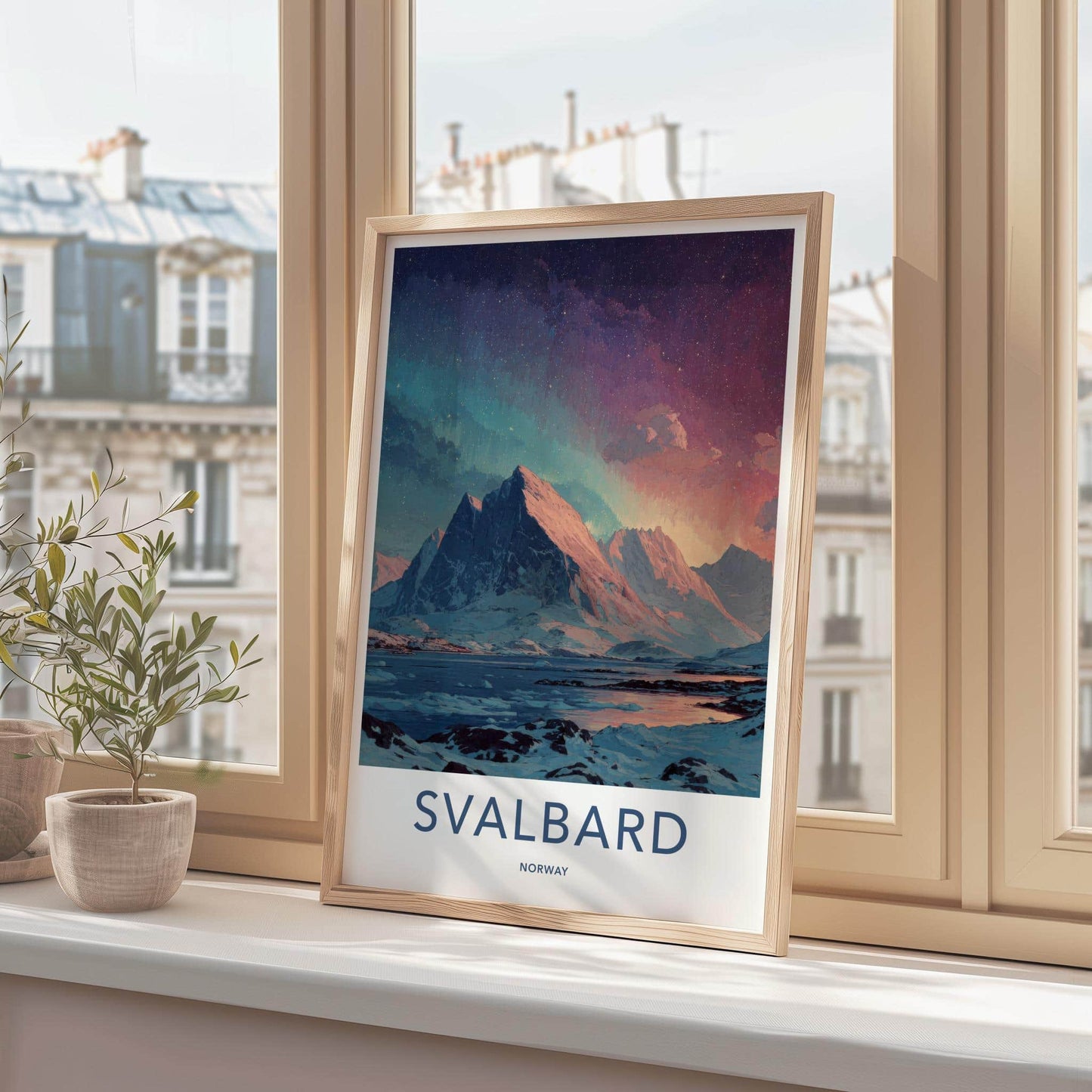 Svalbard Poster - Norway Wall Art - Starry Arctic Landscape Home Decor