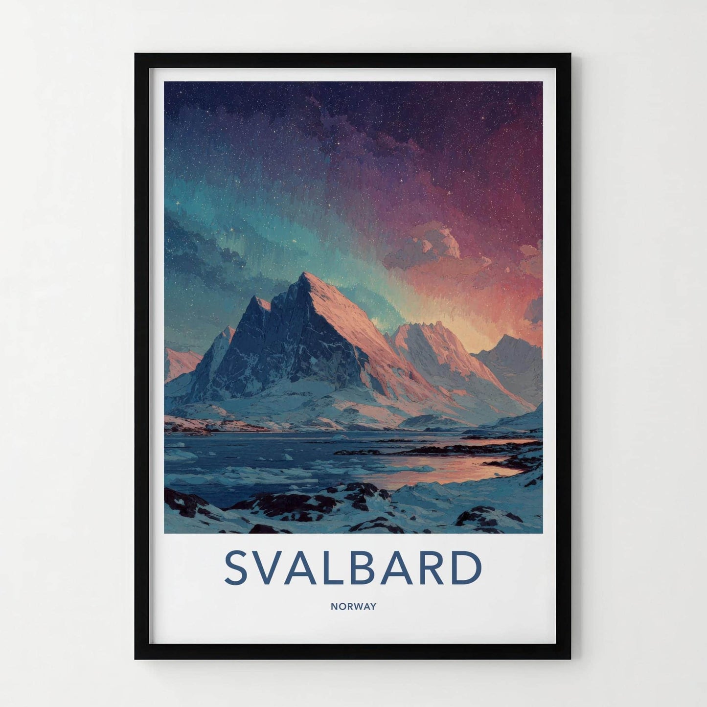 Svalbard Poster - Norway Wall Art - Starry Arctic Landscape Home Decor