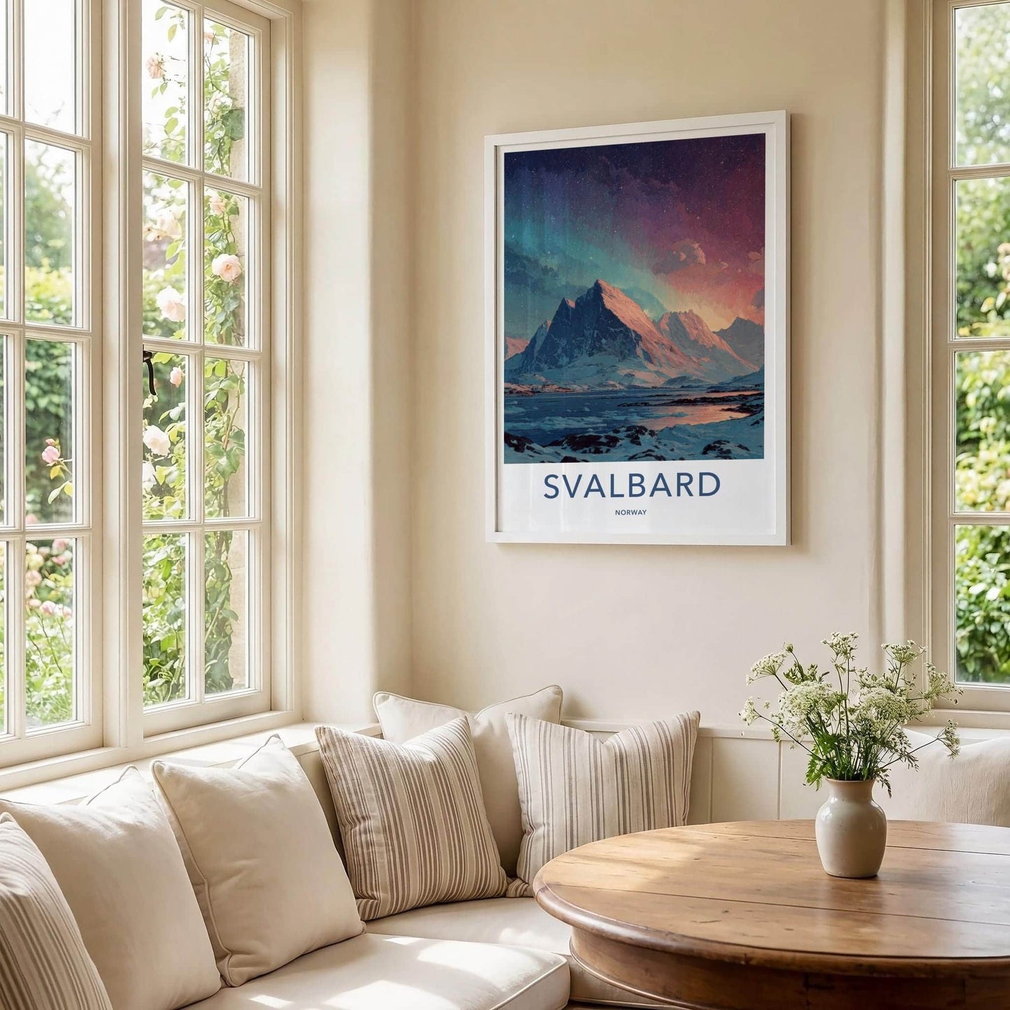 Svalbard Poster - Norway Wall Art - Starry Arctic Landscape Home Decor