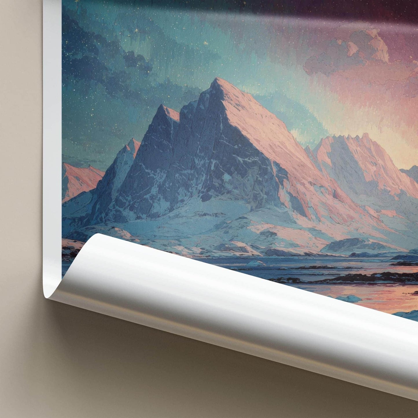 Svalbard Poster - Norway Wall Art - Starry Arctic Landscape Home Decor
