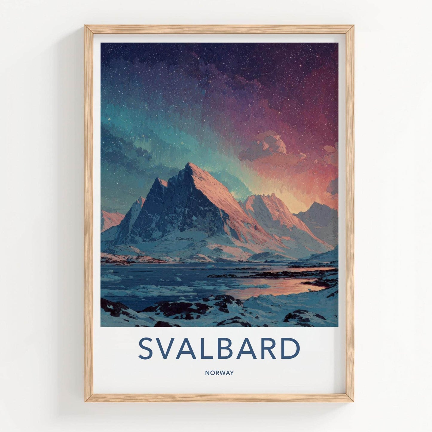 Svalbard Poster - Norway Wall Art - Starry Arctic Landscape Home Decor