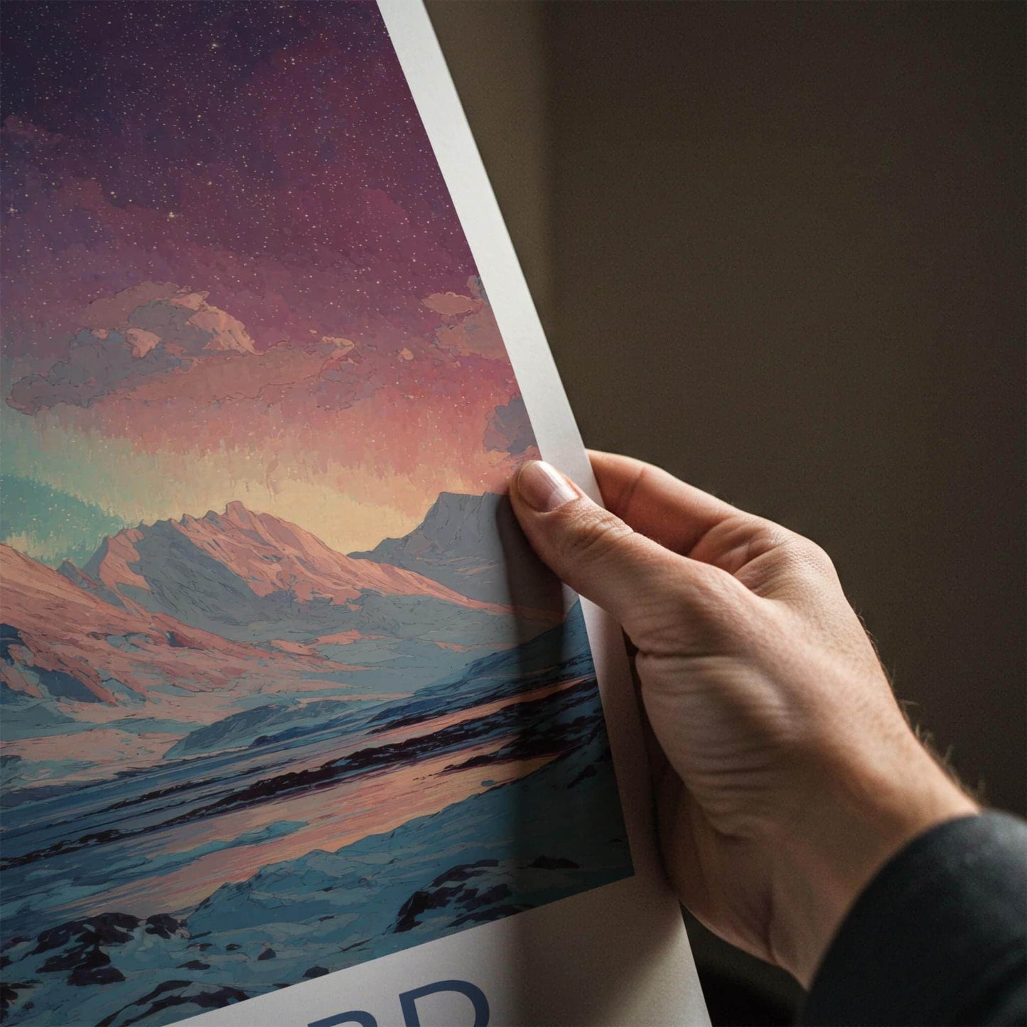 Svalbard Poster - Norway Wall Art - Starry Arctic Landscape Home Decor
