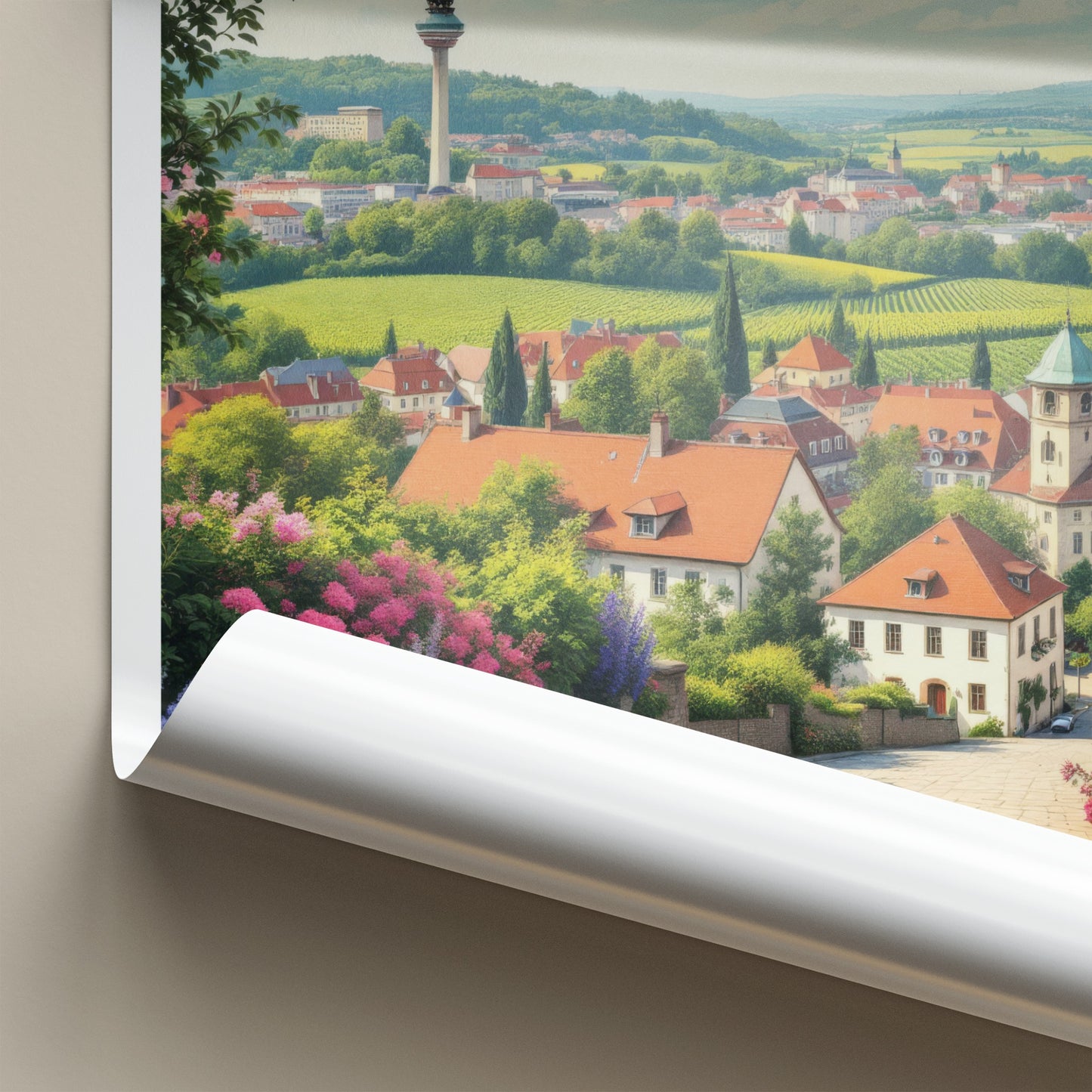 Swabia Poster - Germany Art Print - Picturesque Valley Village Home Decor