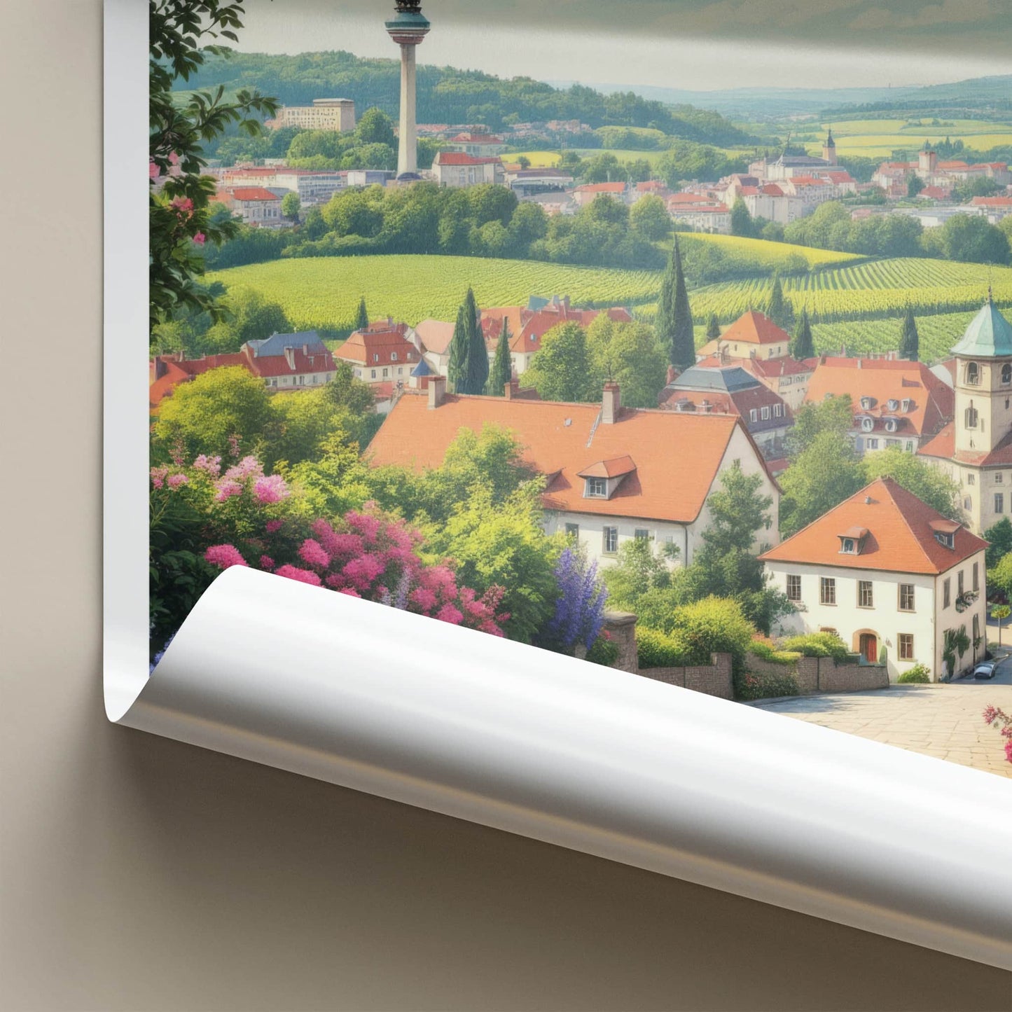 Swabia Poster - Germany Art Print - Picturesque Valley Village Home Decor