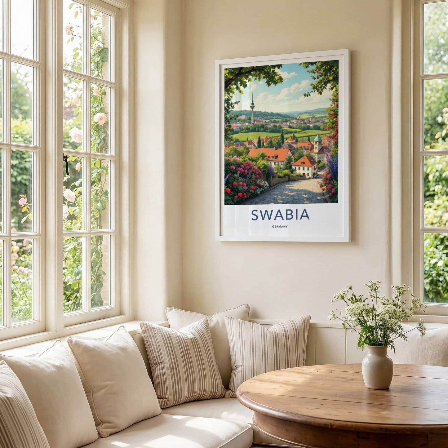 Swabia Poster - Germany Art Print - Picturesque Valley Village Home Decor