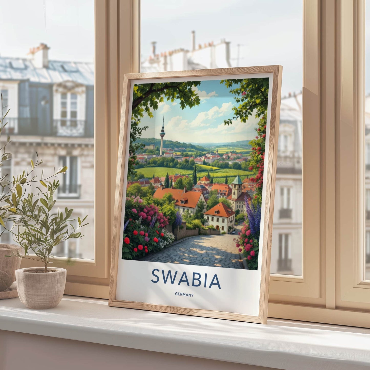 Swabia Poster - Germany Art Print - Picturesque Valley Village Home Decor