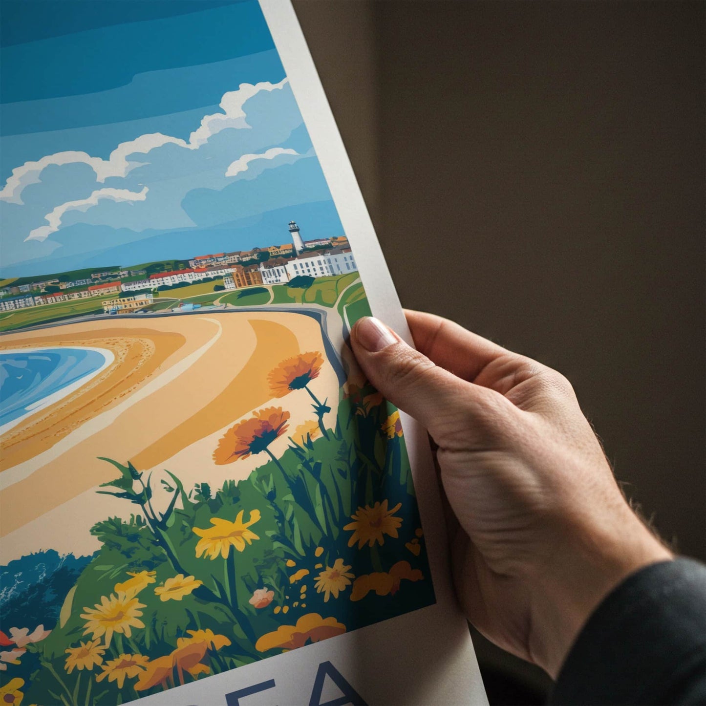 Swansea Poster - Wales Travel Print - Coastal Beach Town Framed Decor