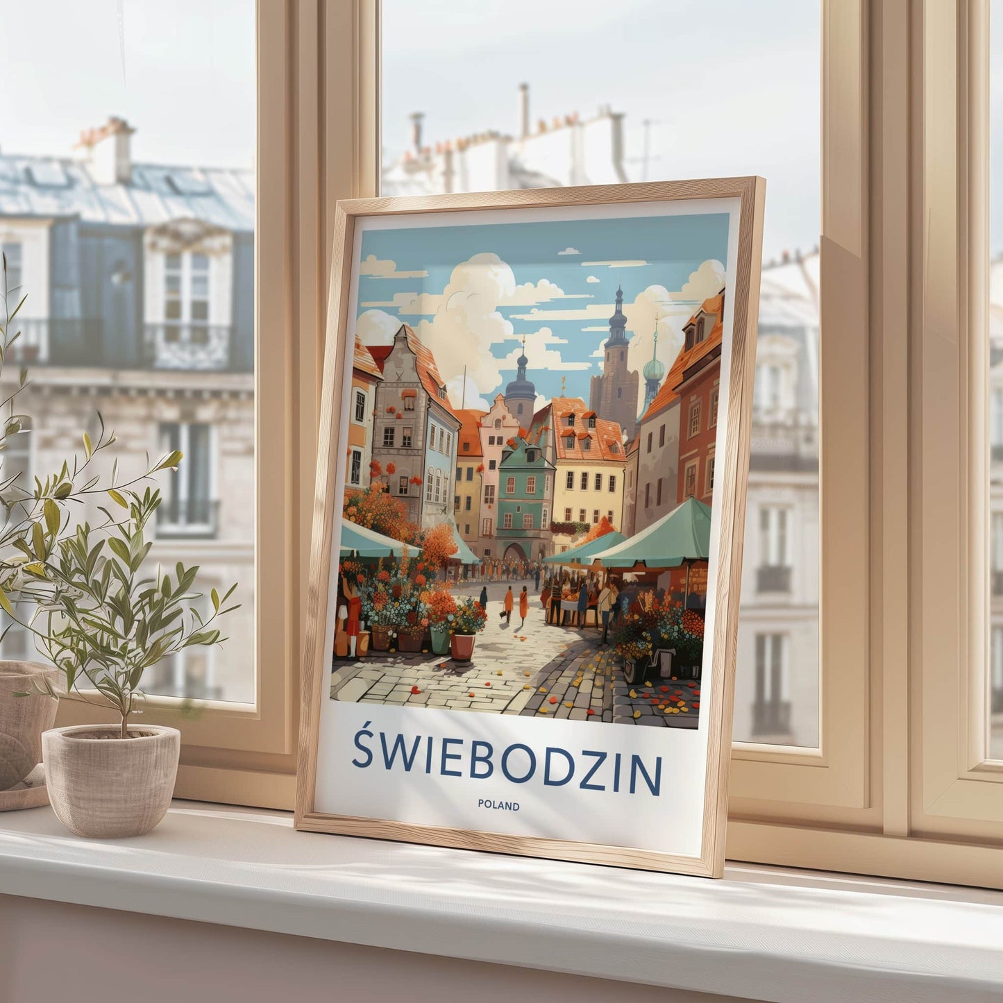 Swiebodzin Poster - Poland Travel Art - Town Market Street Home Decor