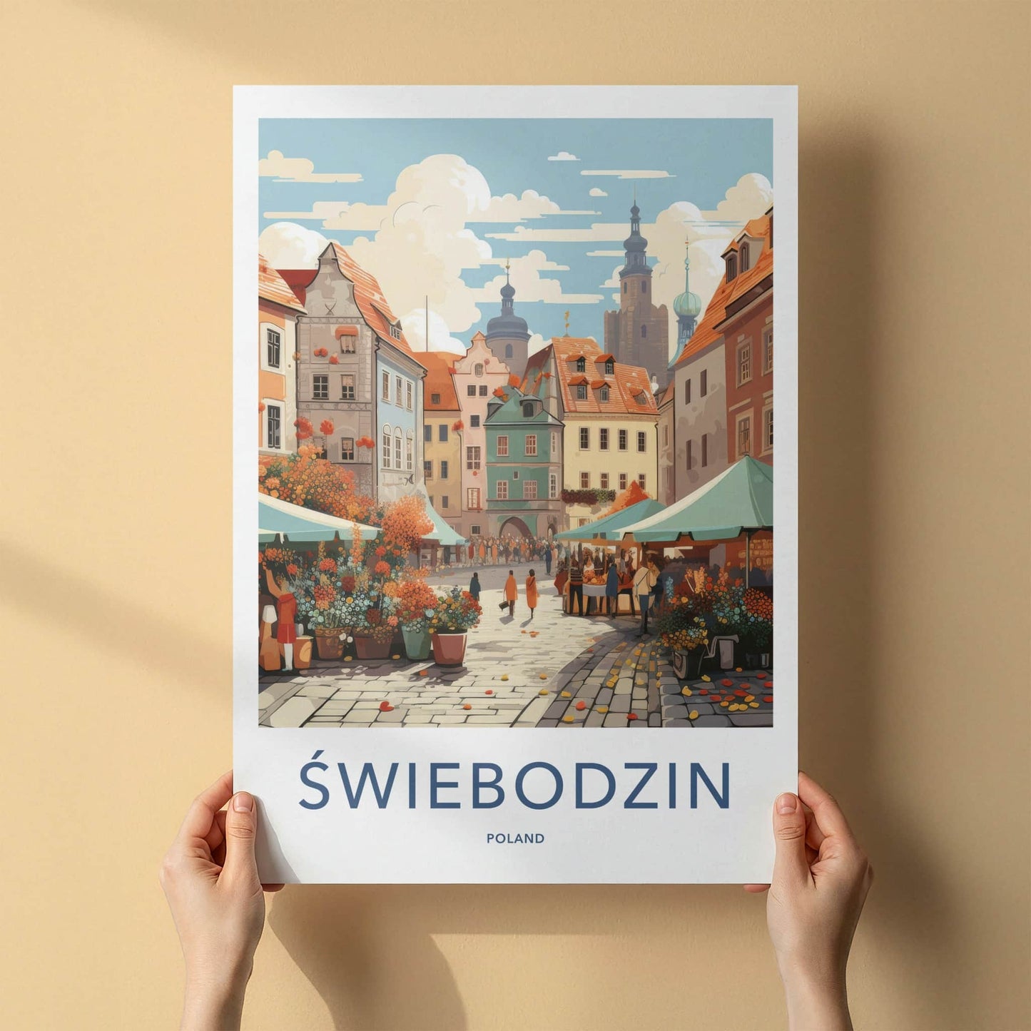 Swiebodzin Poster - Poland Travel Art - Town Market Street Home Decor