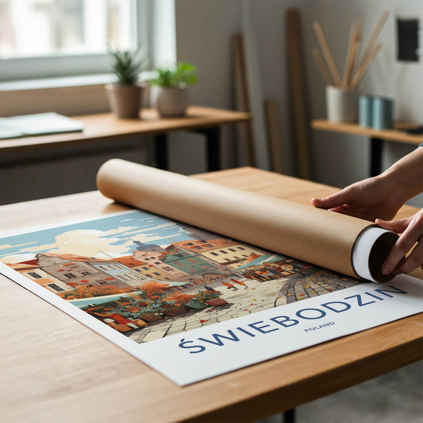 Swiebodzin Poster - Poland Travel Art - Town Market Street Home Decor